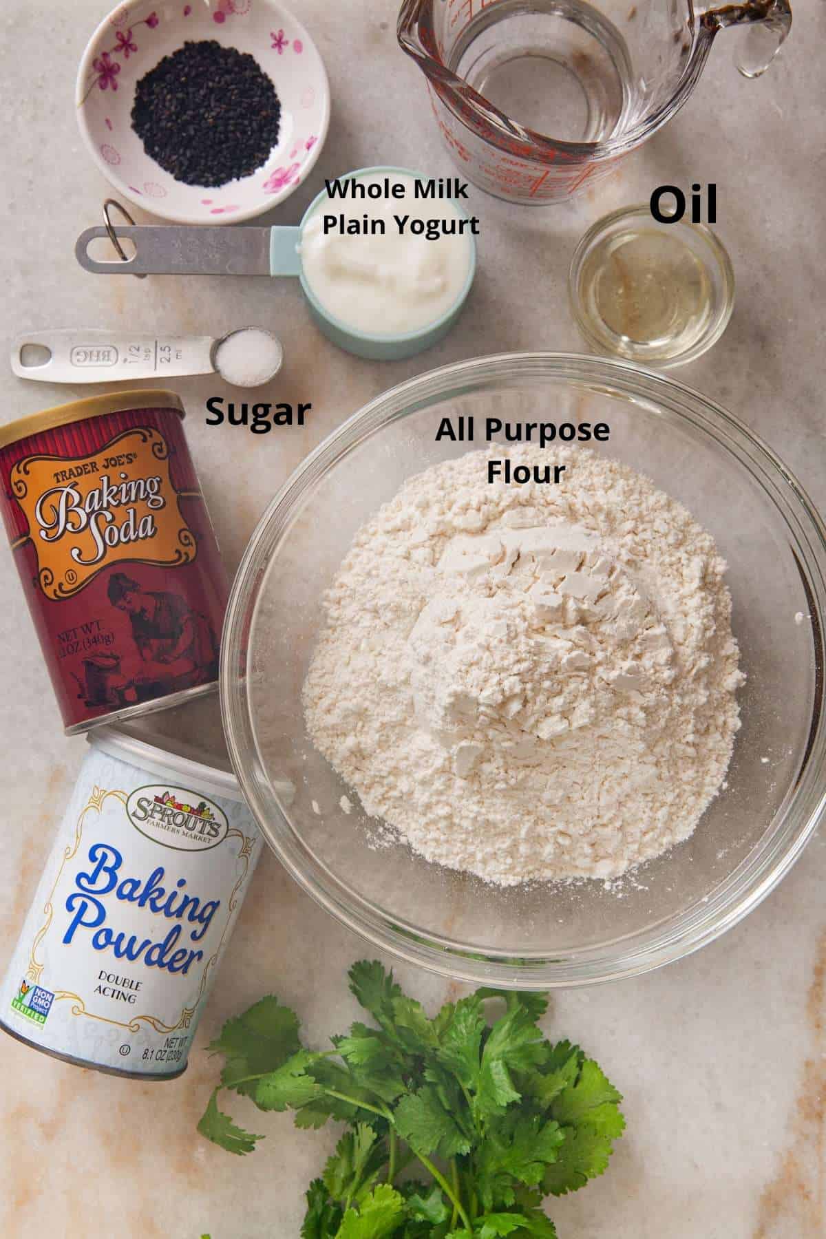 Ingredients for No Yeast Flatbread
