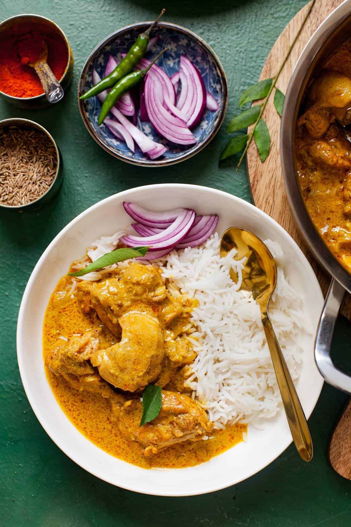Steamed Basmati Rice & Chicken In Coconut Milk