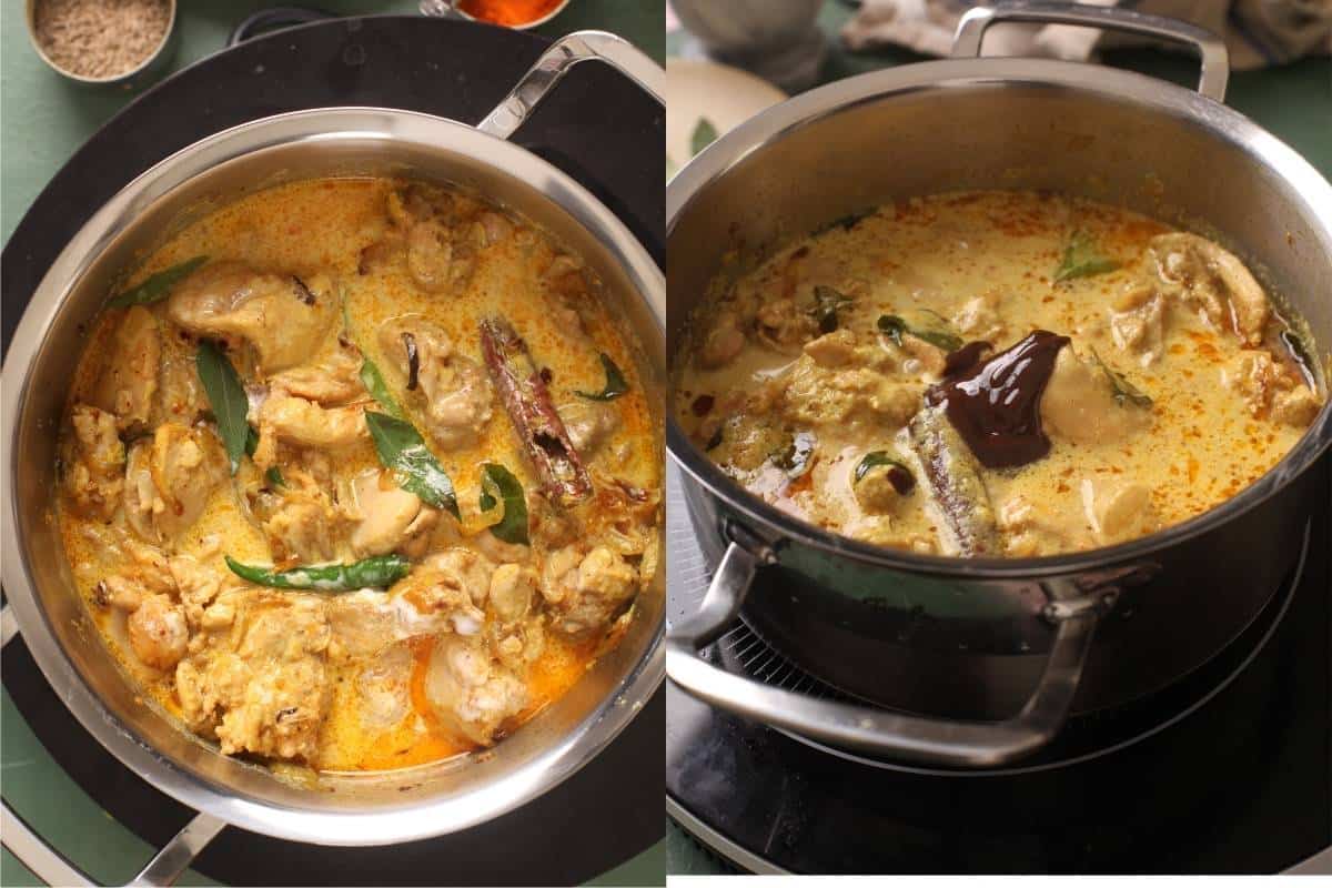 Tamarind added to coconut sauce once its cooked