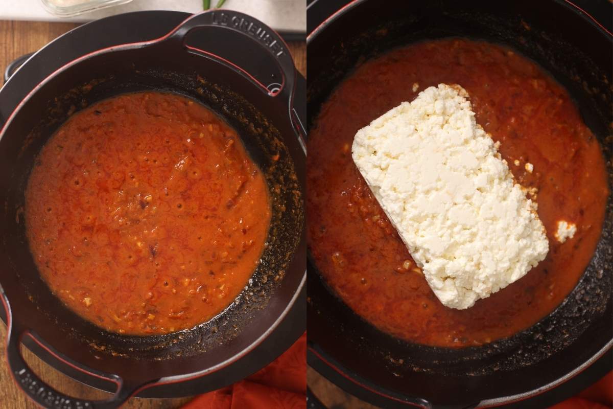 Adding Crumbled Paneer to masala base