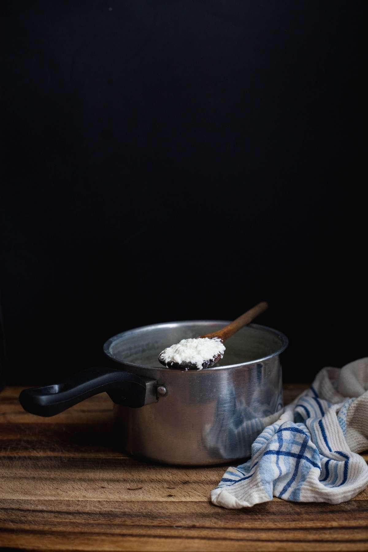 Milk Curds after adding vinegar