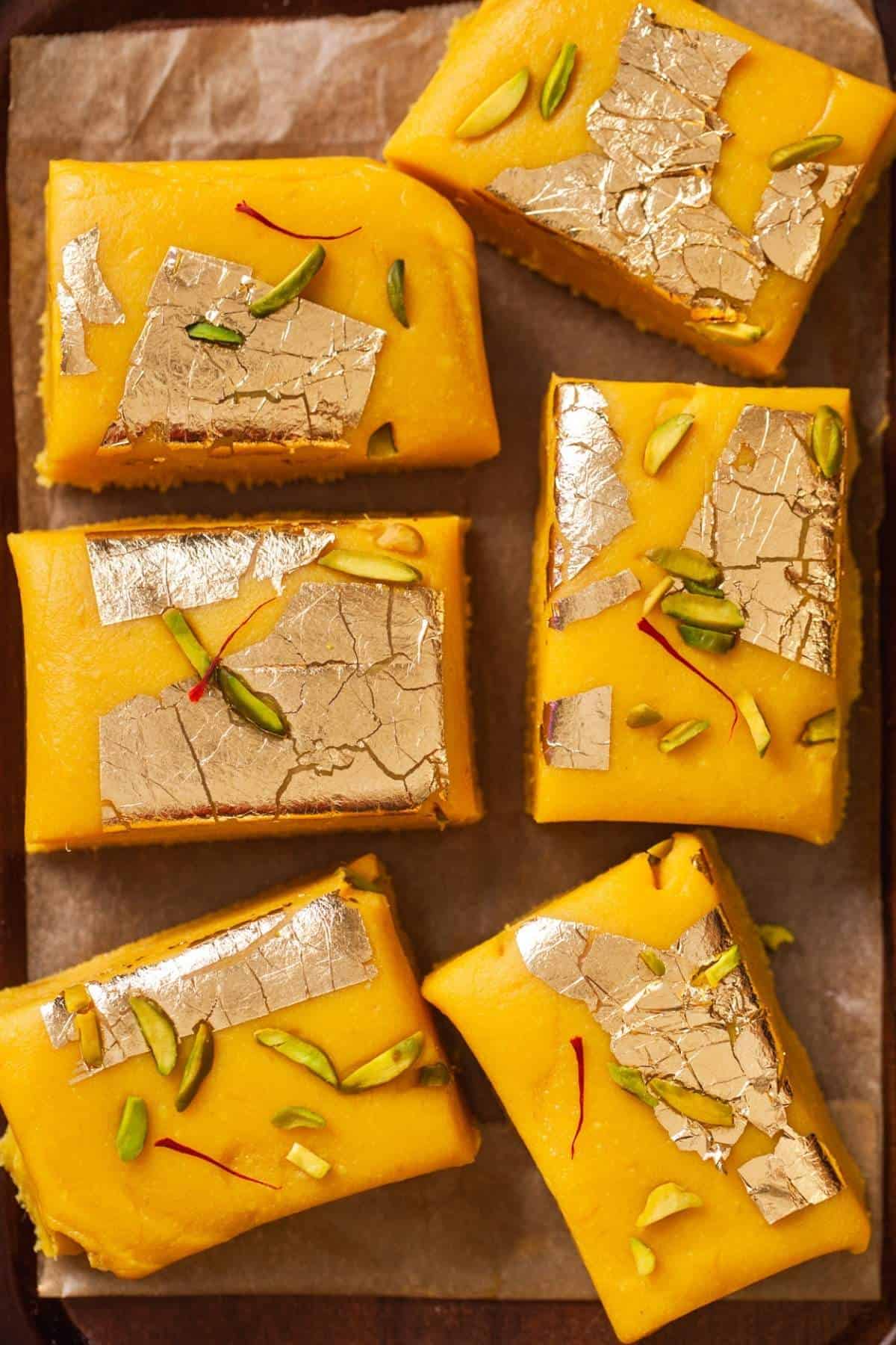 Close up of Mango Burfi