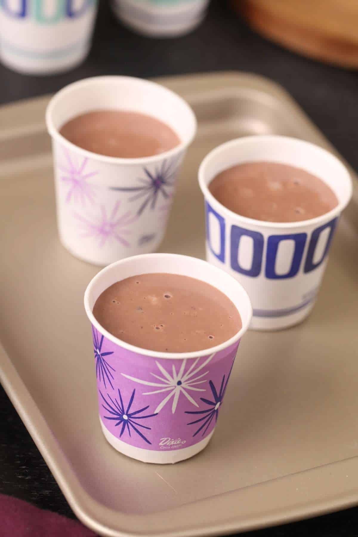 Papper Cups filled with indian ice cream base.