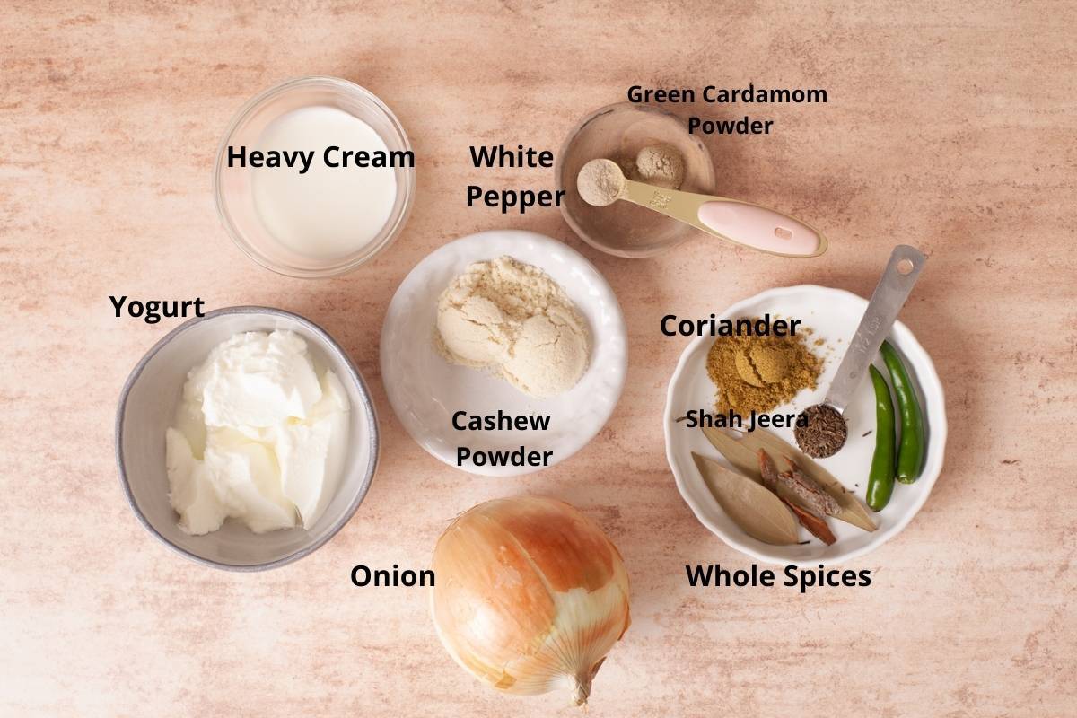 Ingredients for making black pepper gravy