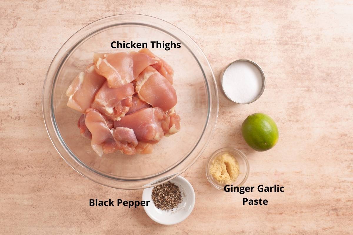 Ingredients for marinating chicken.