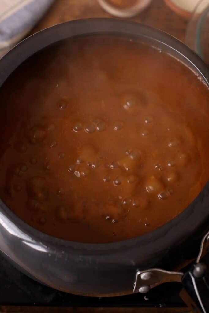 Slow Cooking dal bukhara for 1 to 1.5 hours.