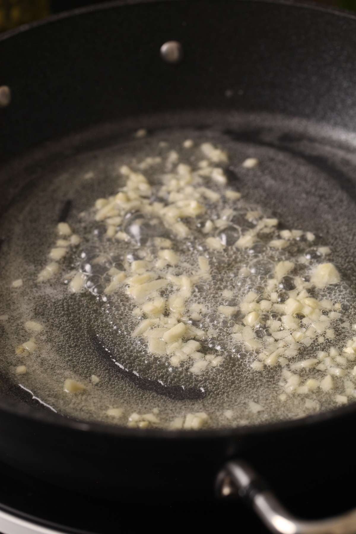 Saute Garlic in Butter and oil.