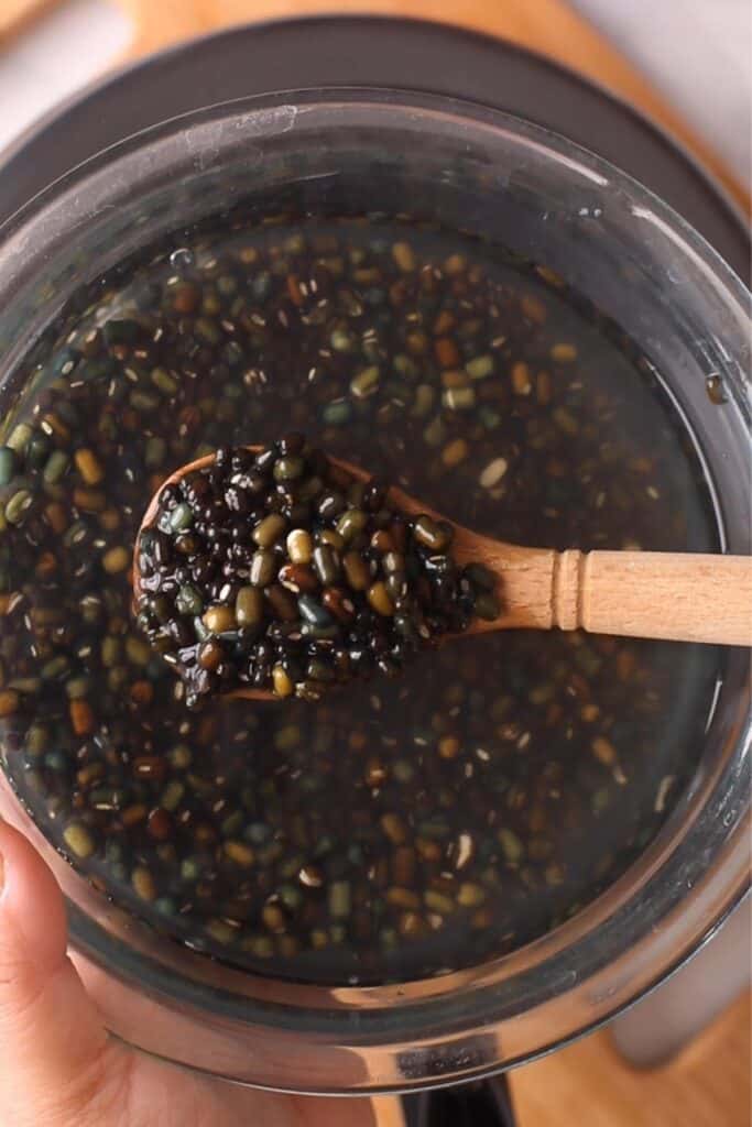 Overnight Soaked Black Urad Lentils.