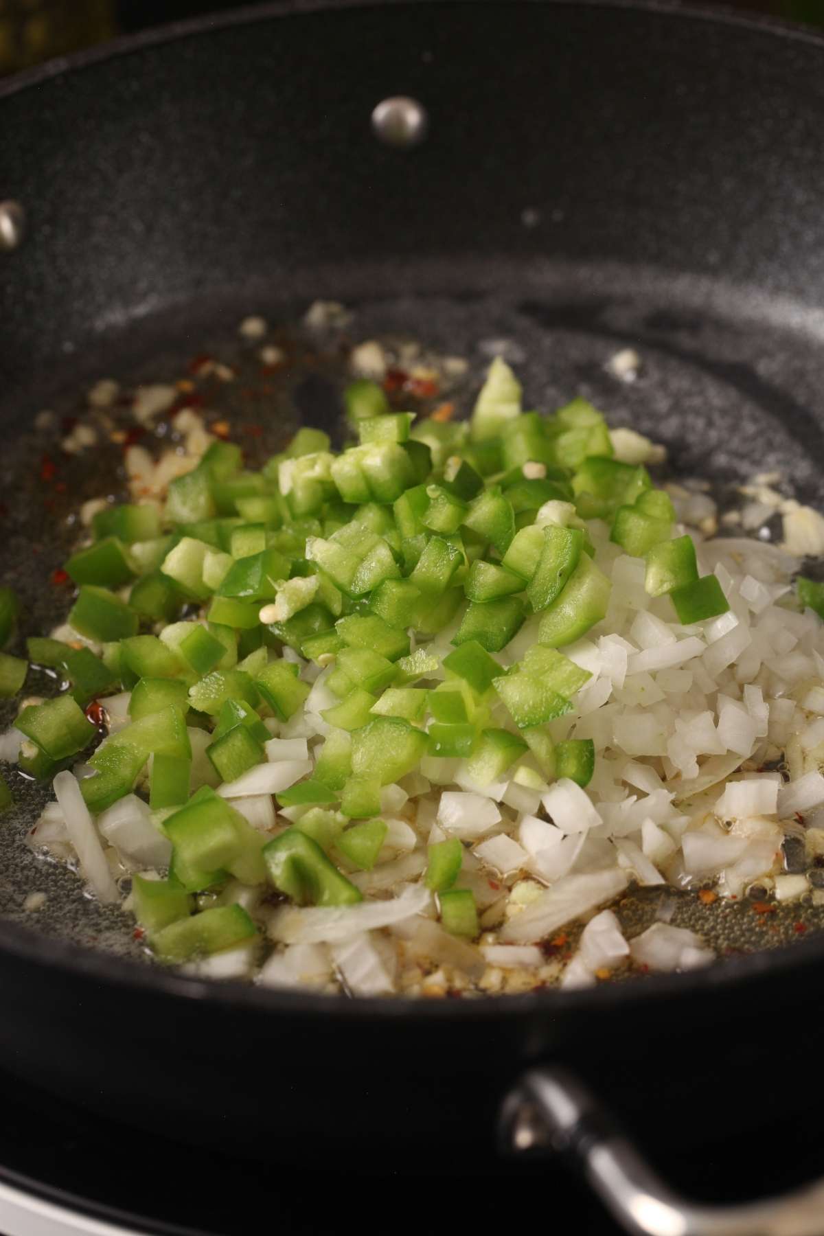 Bell pepper and onions sautéed in butter and garlic.