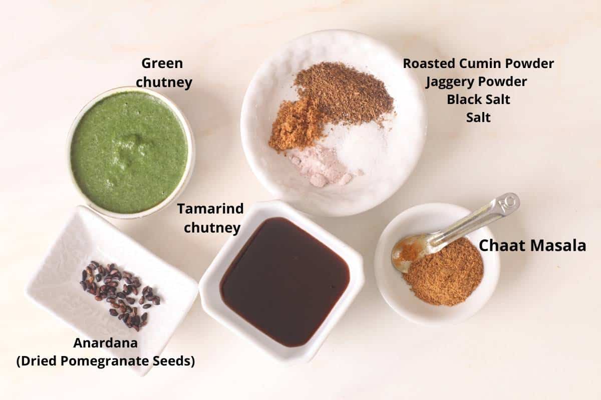 Spices & Chutney Needed to Make Sprouts Bhel