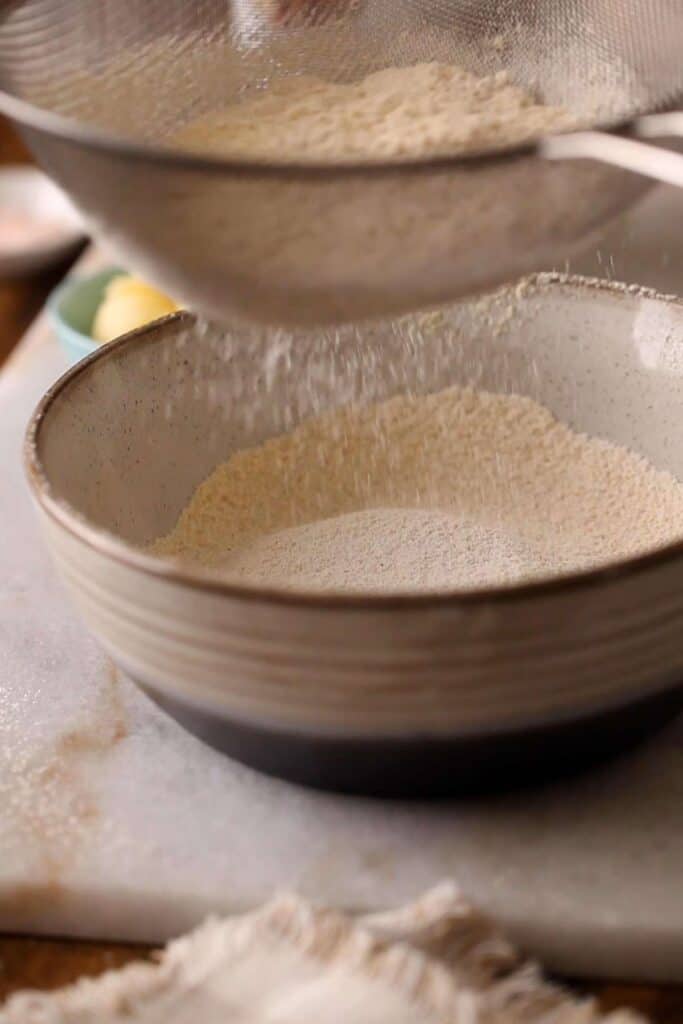 Sieve the ground oats using a steel colander.