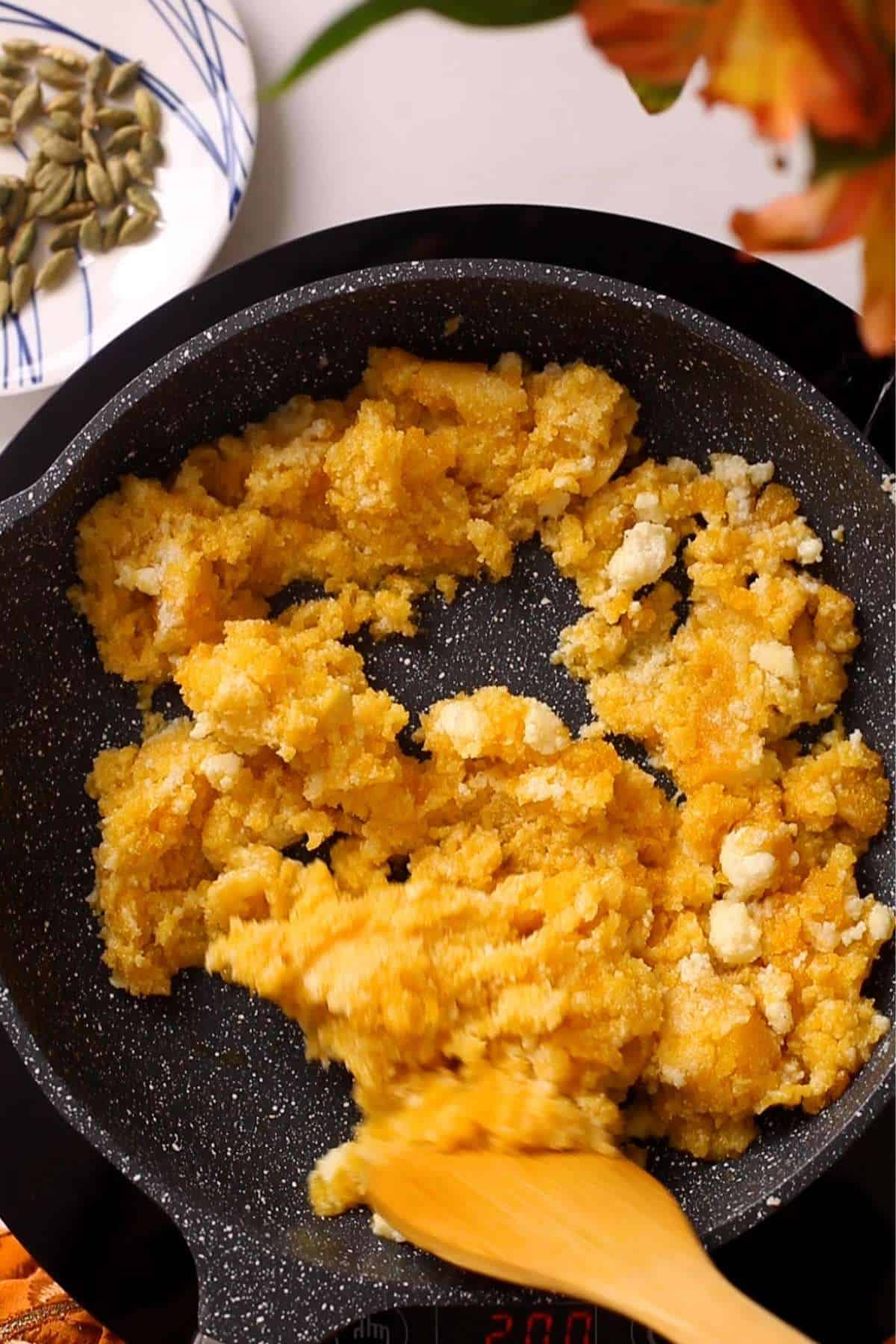 Mix together until no white specks remain.