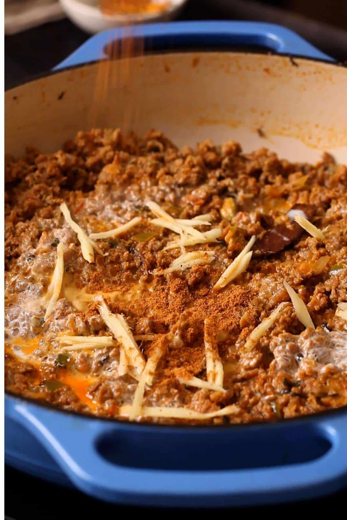 Garnish with ginger juliennes. 