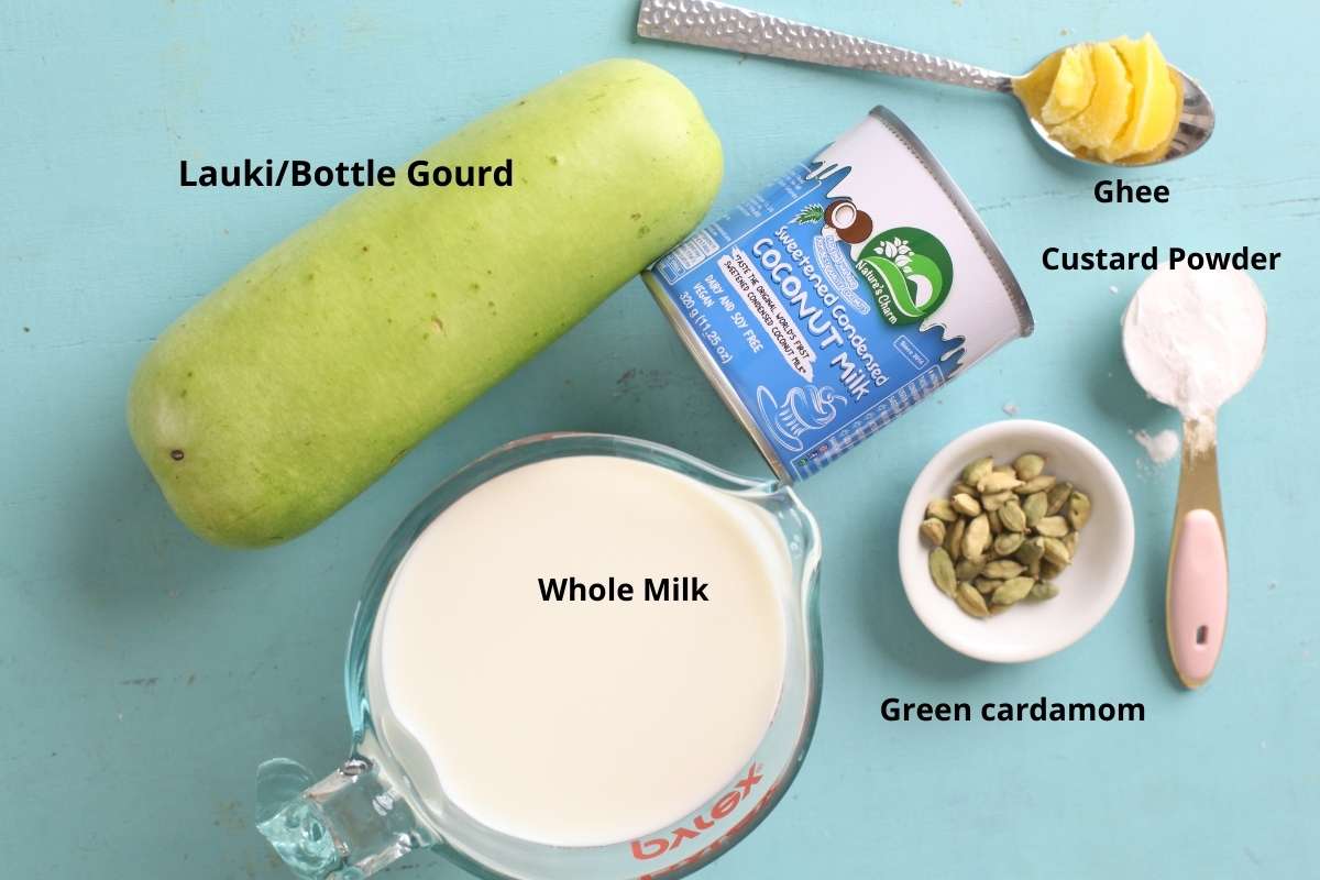 Ingredints needed to make opo squash pudding.