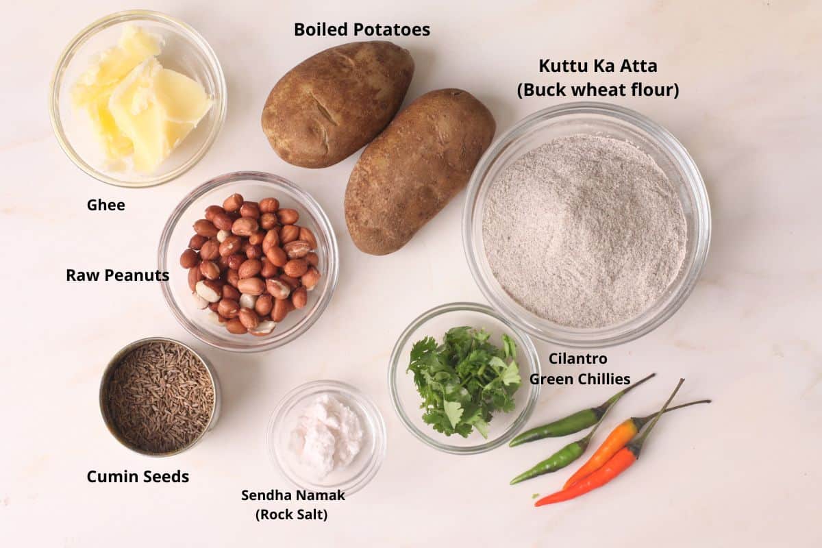 Ingredients for buckwheat fritters.