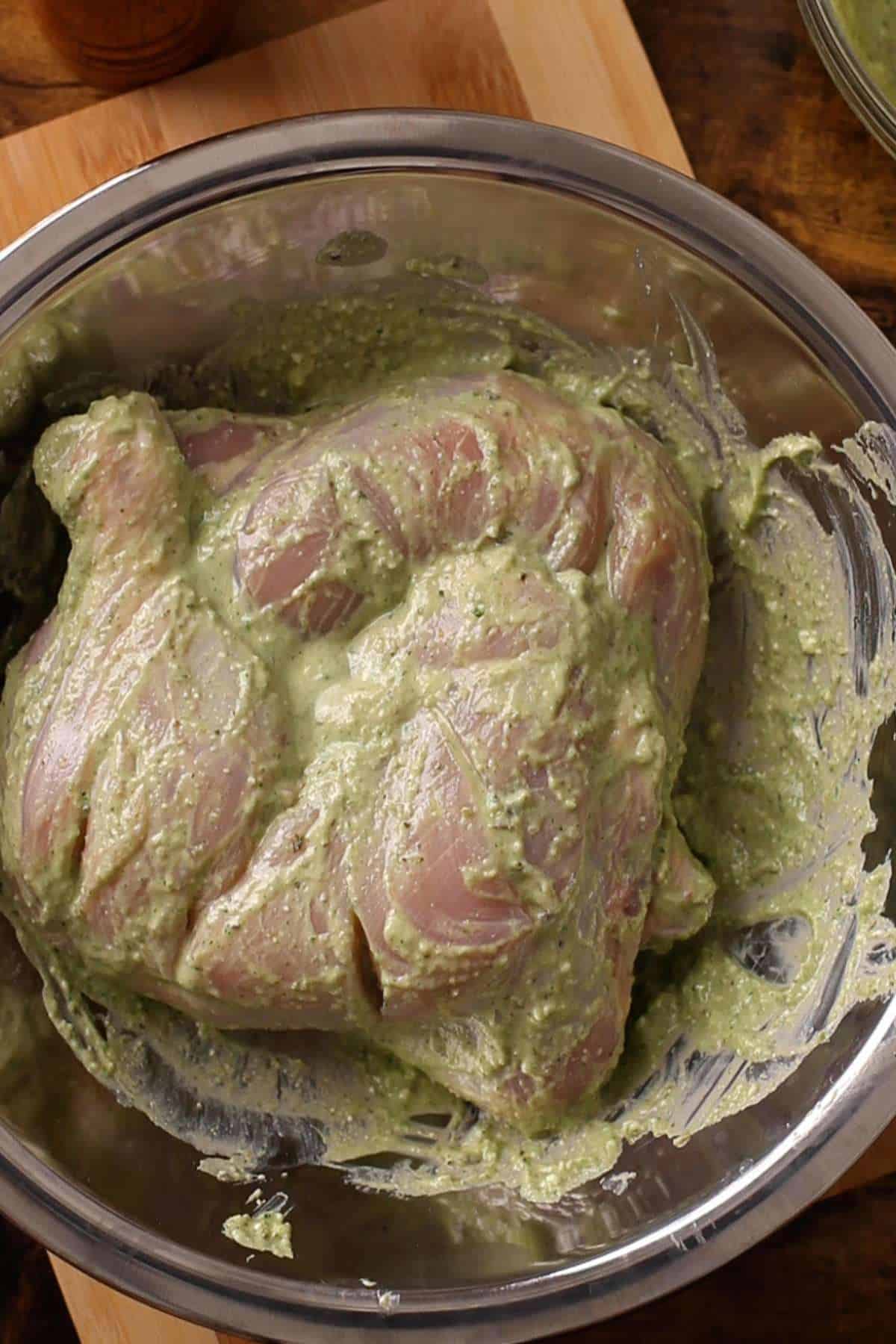 Marinate the chicken in the hara marinade. 