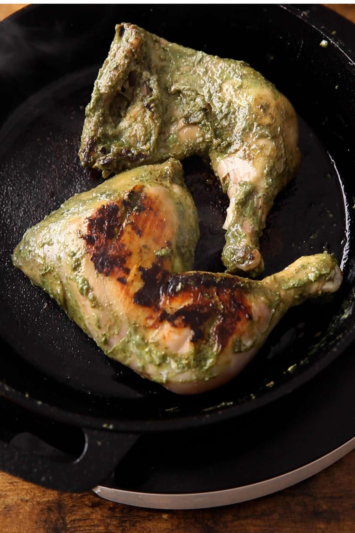 Juicy hara bhara chicken is ready.