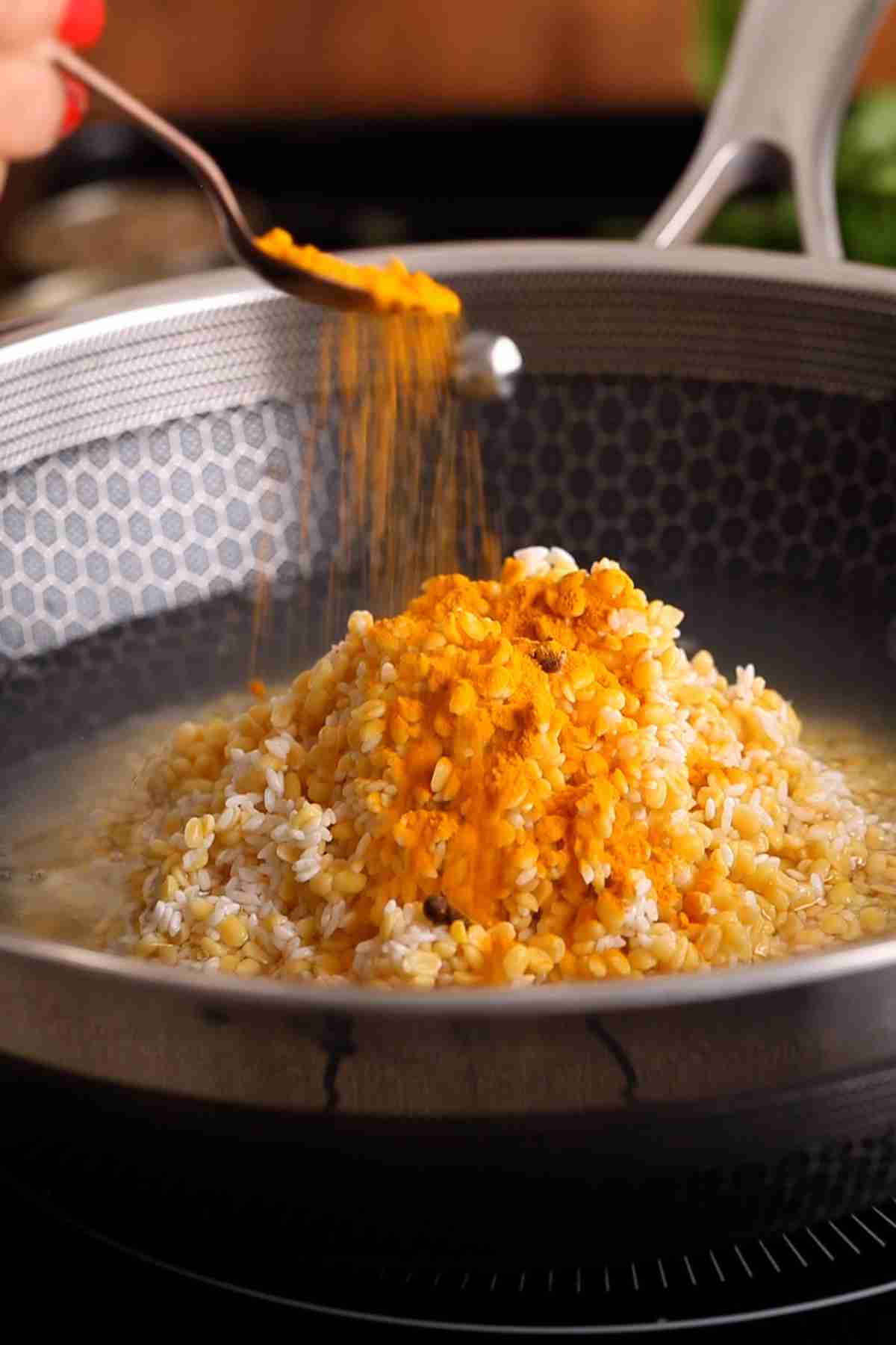 Add turmeric powder.