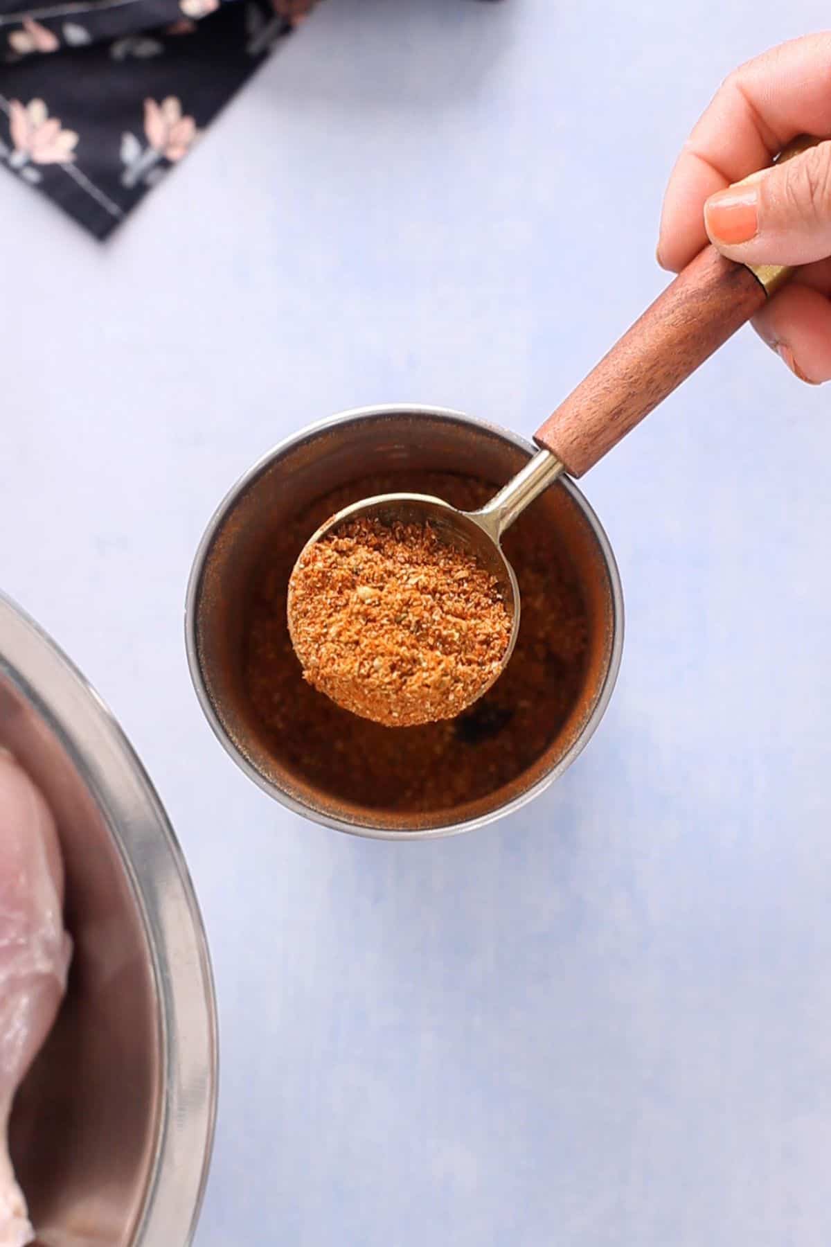 Bhuna masala powder after grinding.