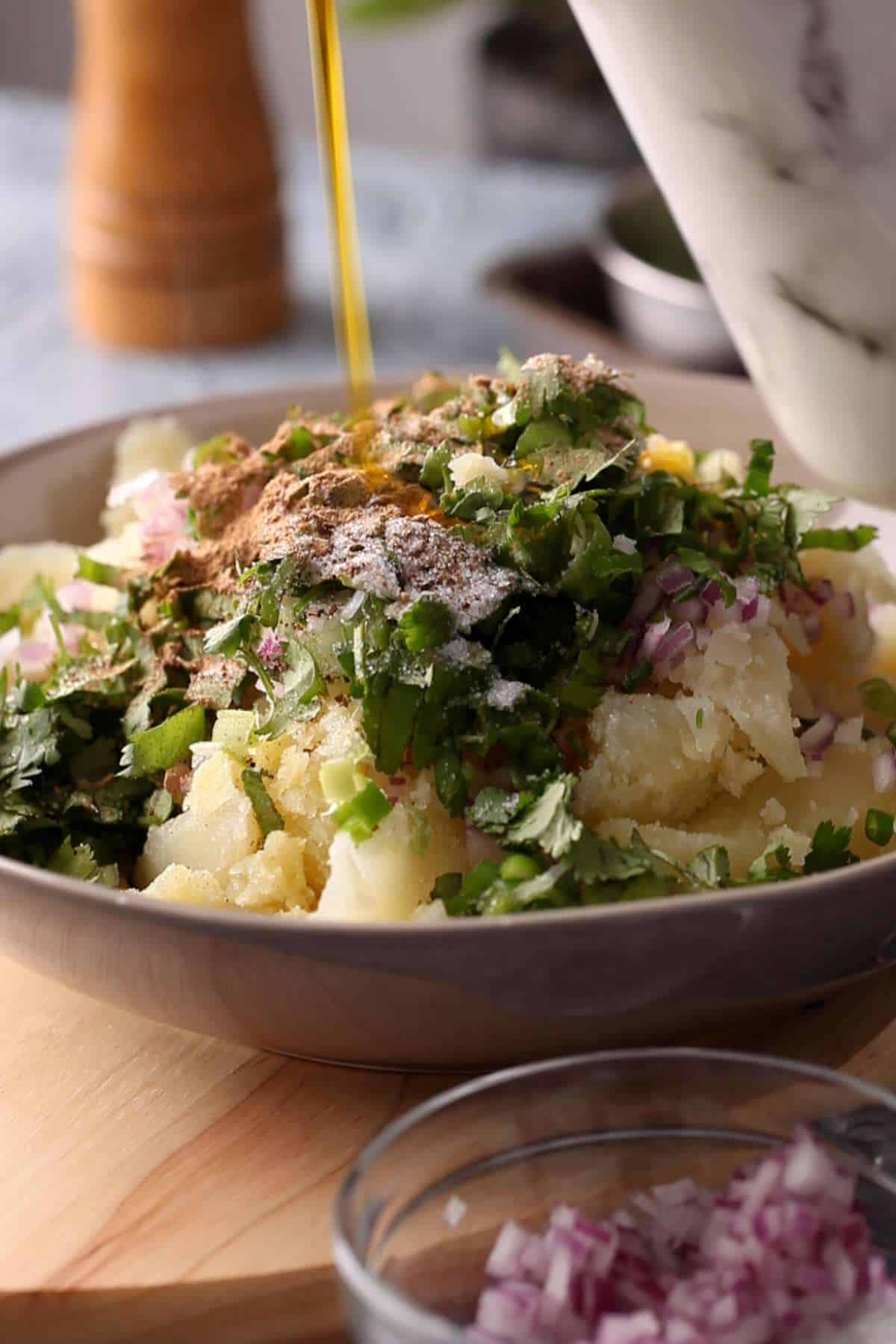 Add mustard oil & ghee.