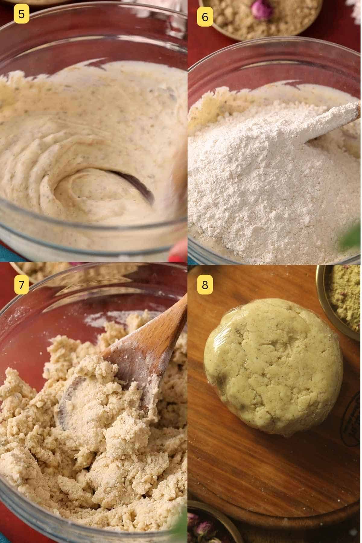 Step photos of making thandai c