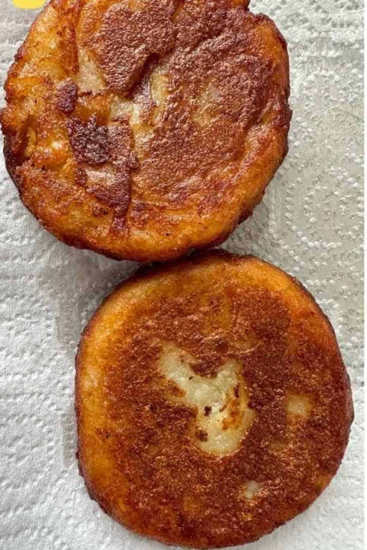 Draining excess oil on paper towel.