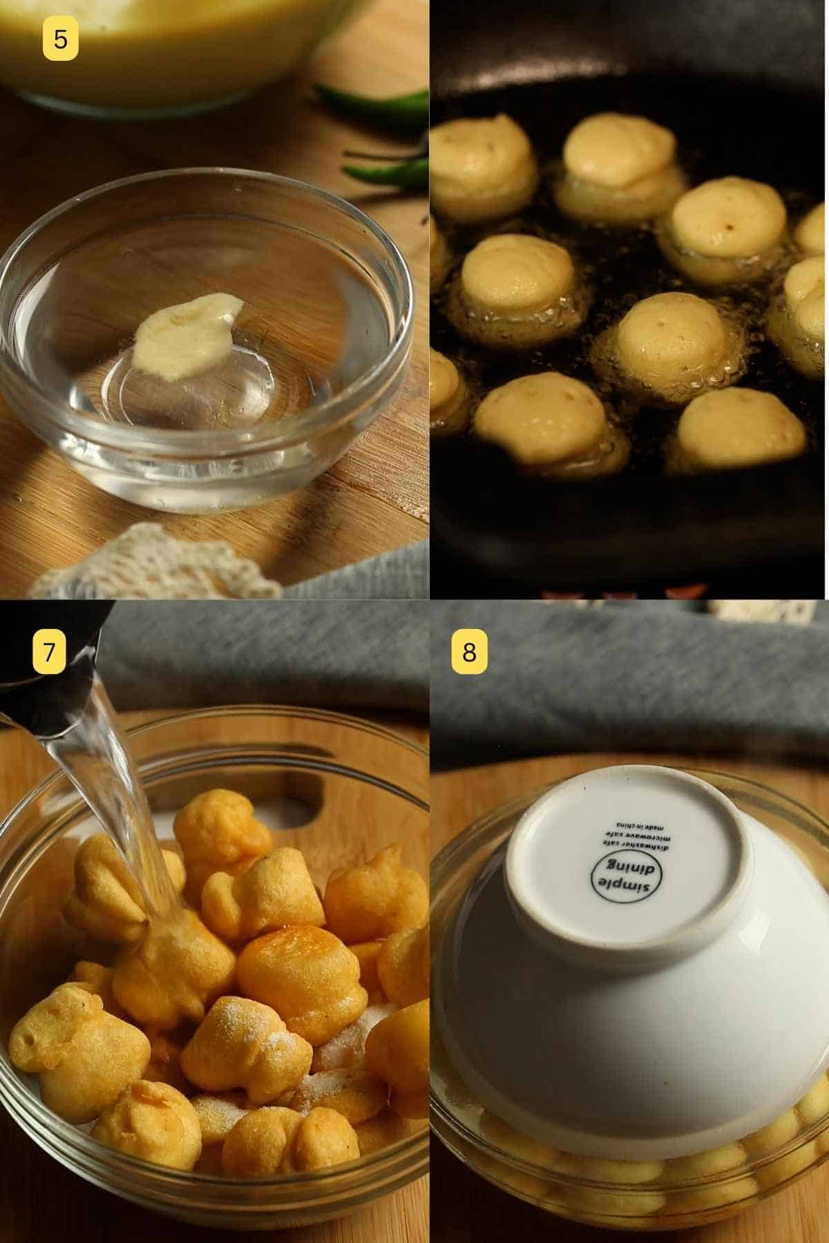 Step Photos of how to make dahi vada