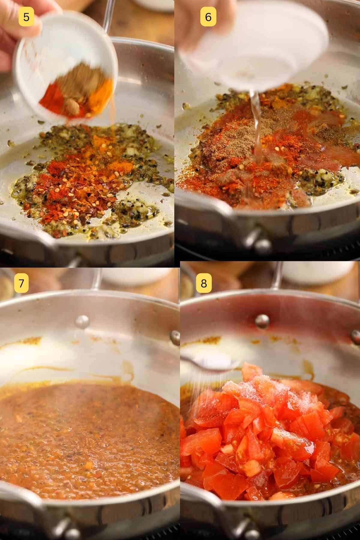 Step pictures of making achari baingan