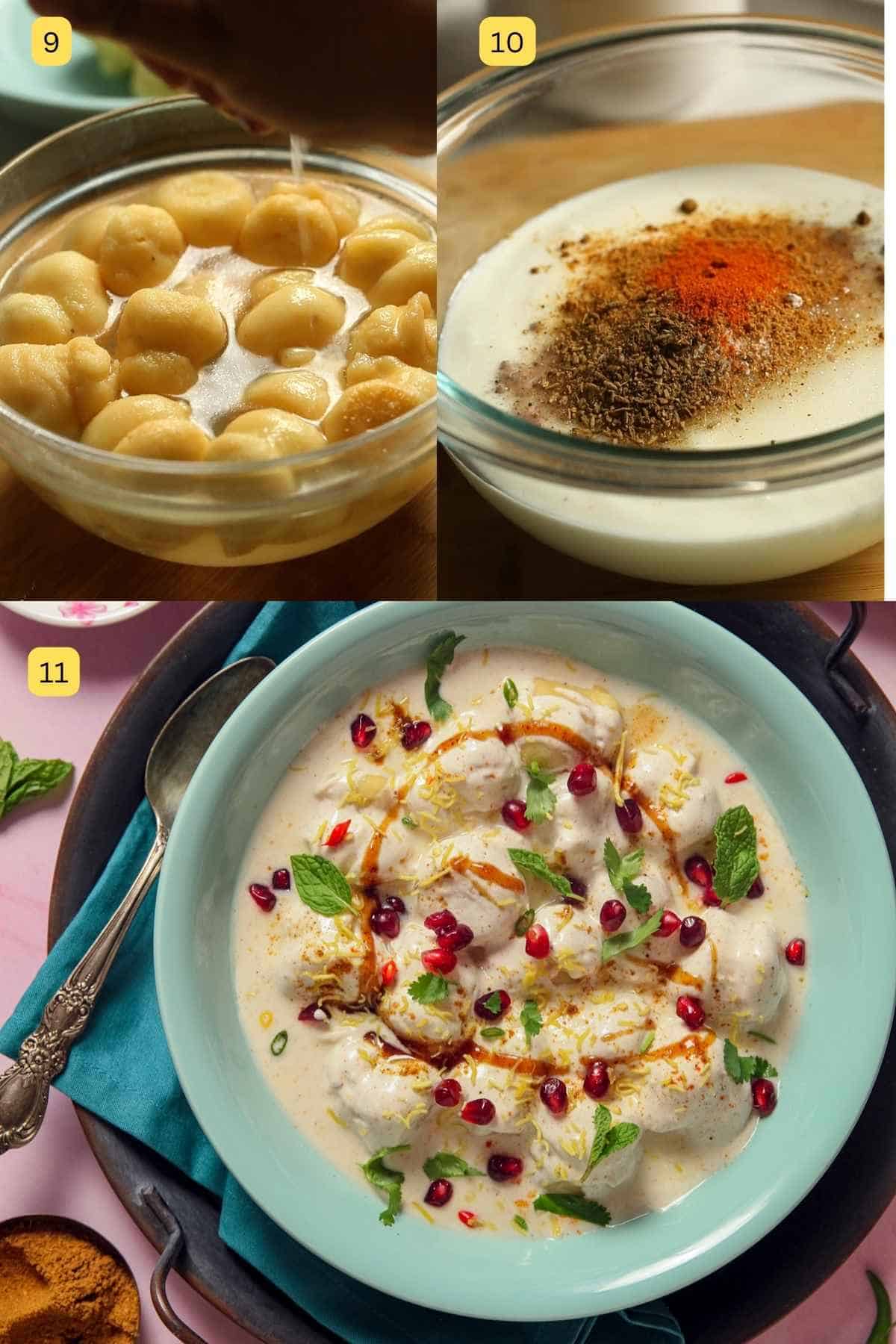 Photos of how to make yellow moong dal dahi vada.