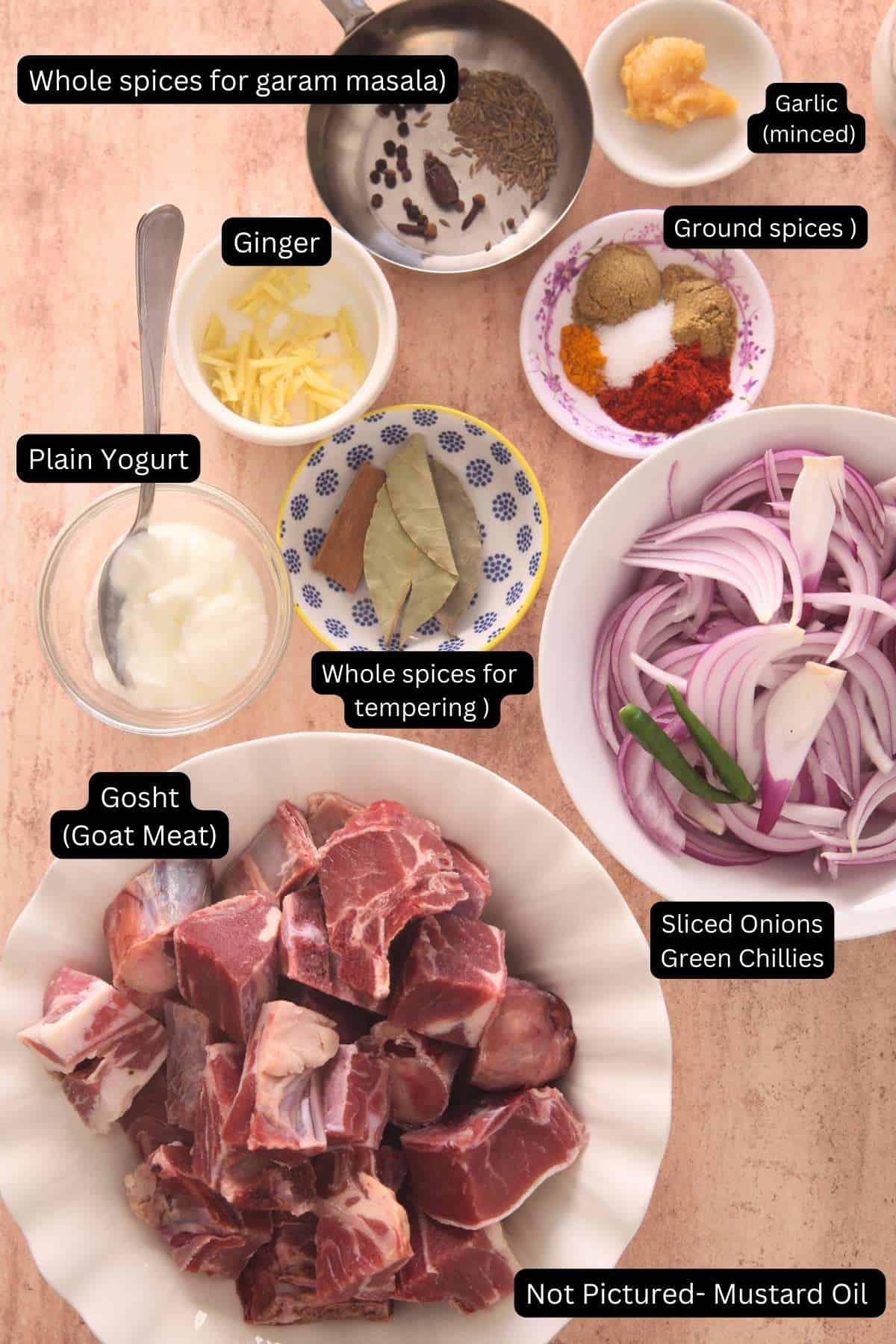 Bhuna Gosht Ingredients.