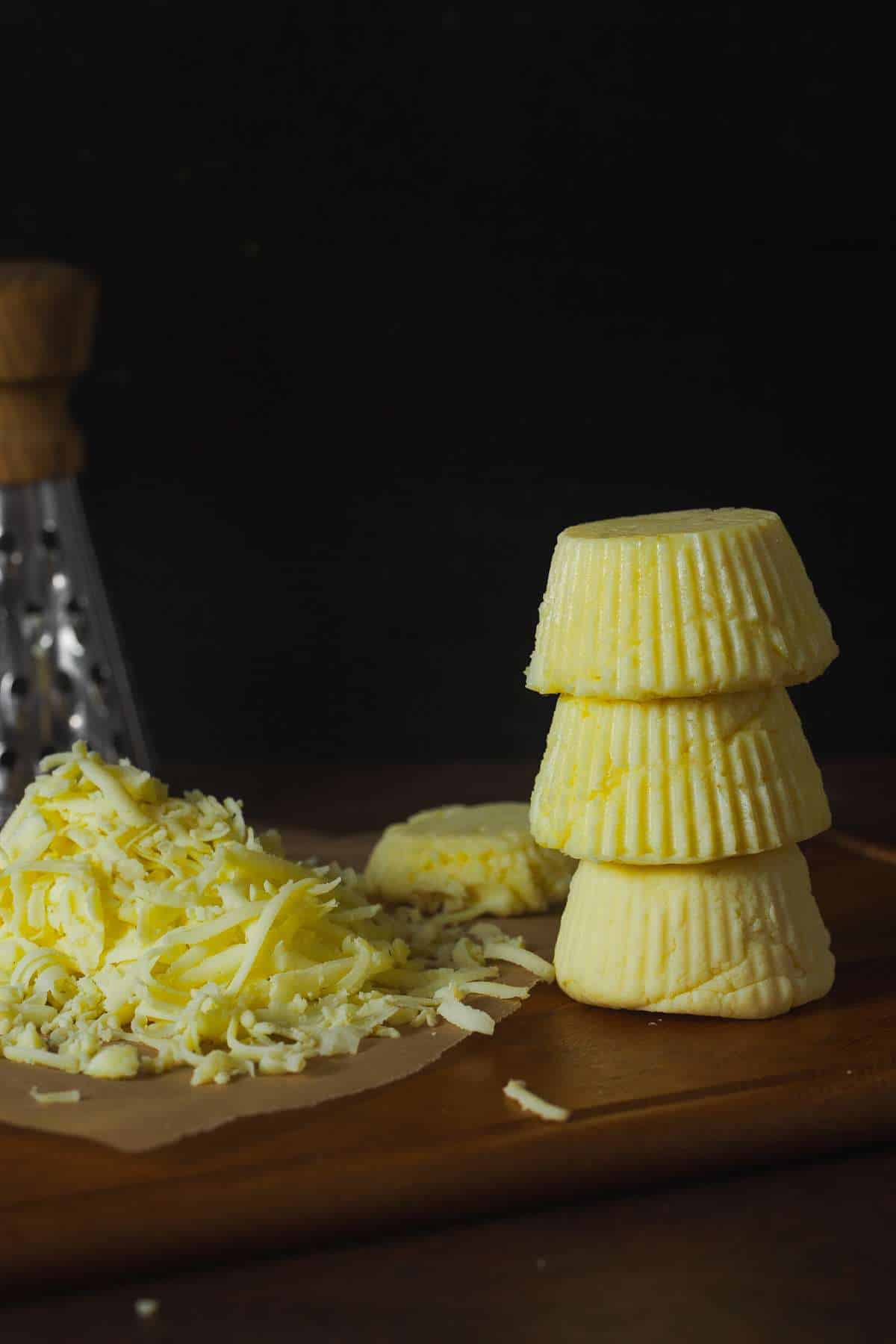instant homemade mawa on a wood board.