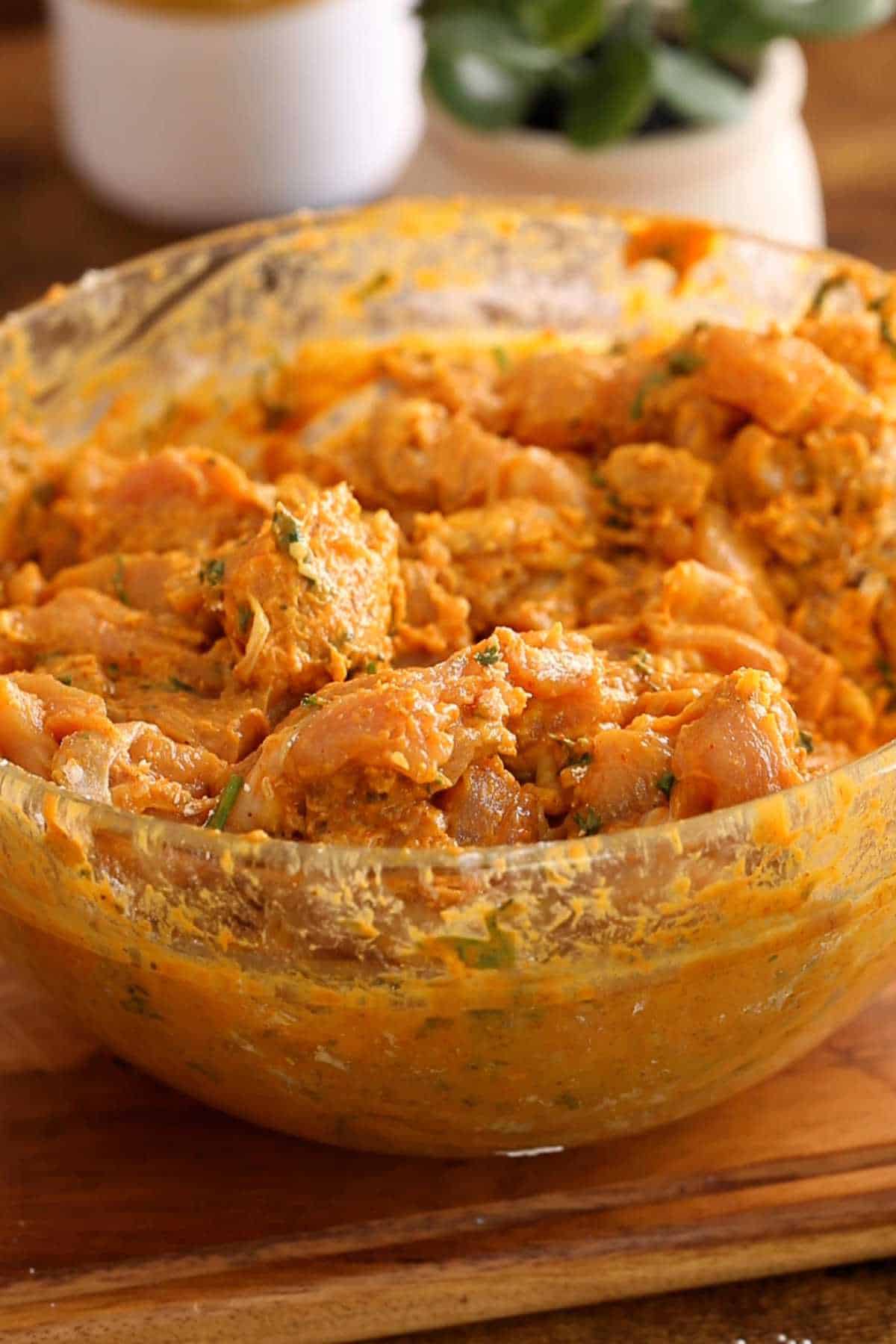 Chicken ready to marinate.