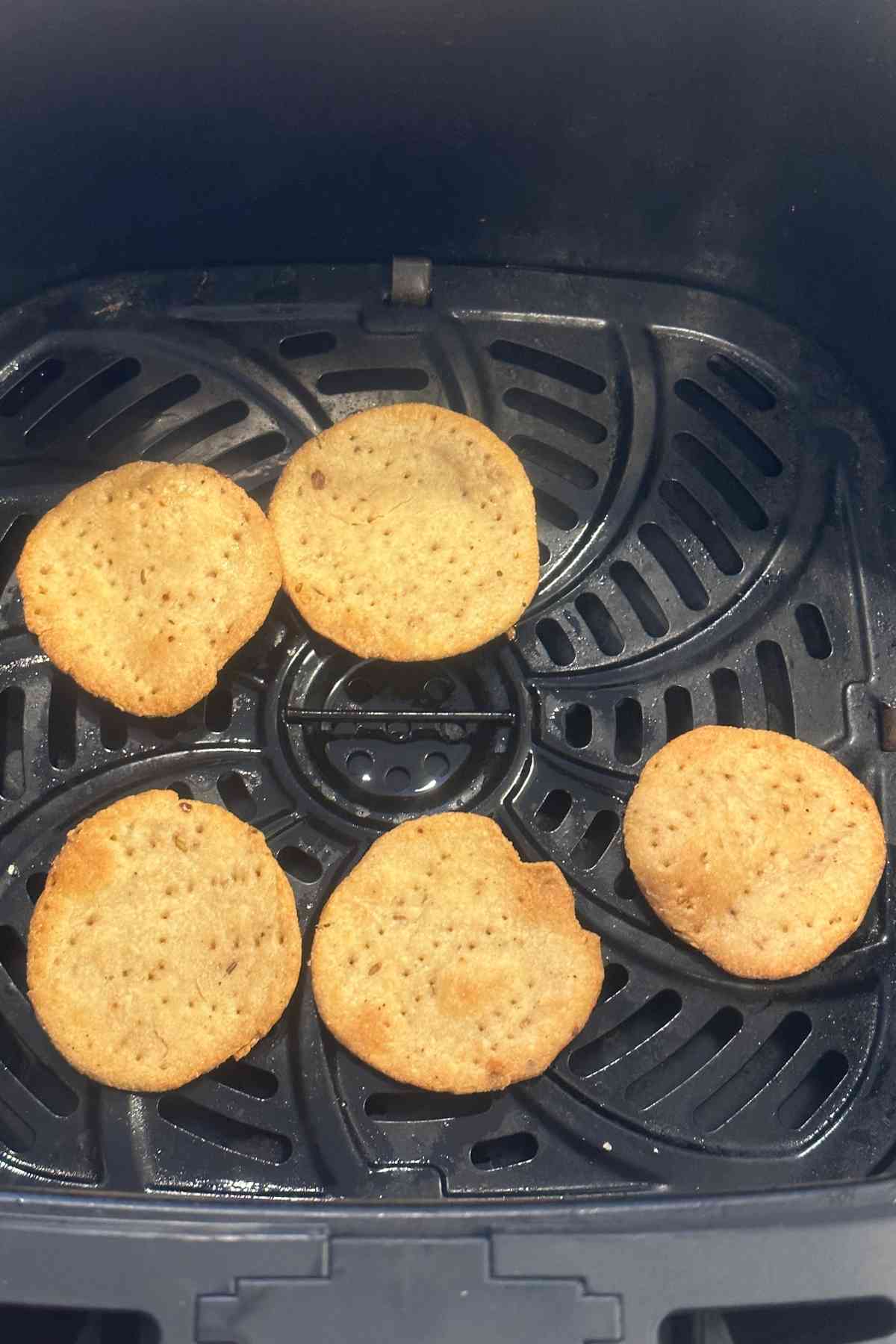 Crispy mathri in the air fryer.