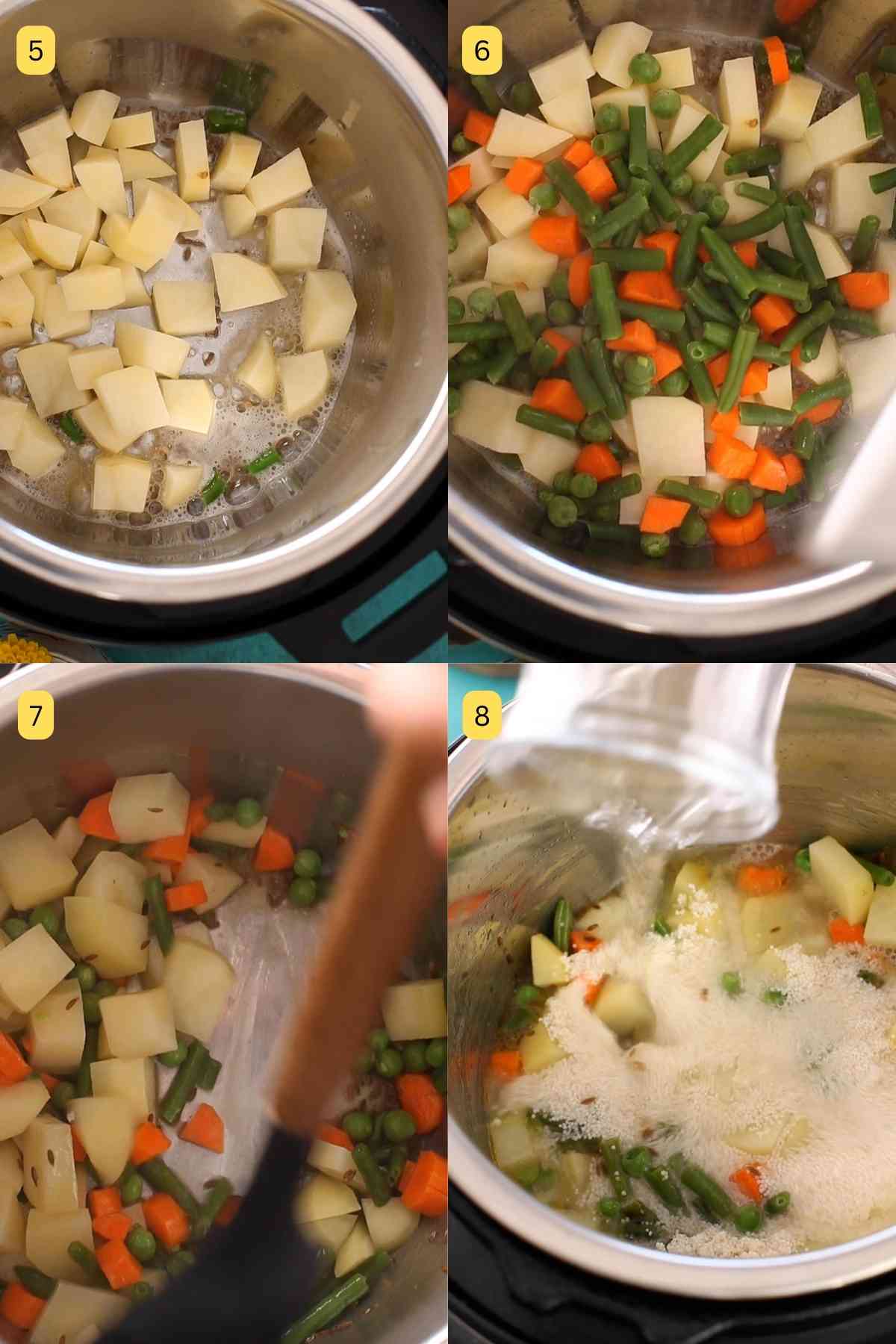 Sauteing vegetables in instant pot.