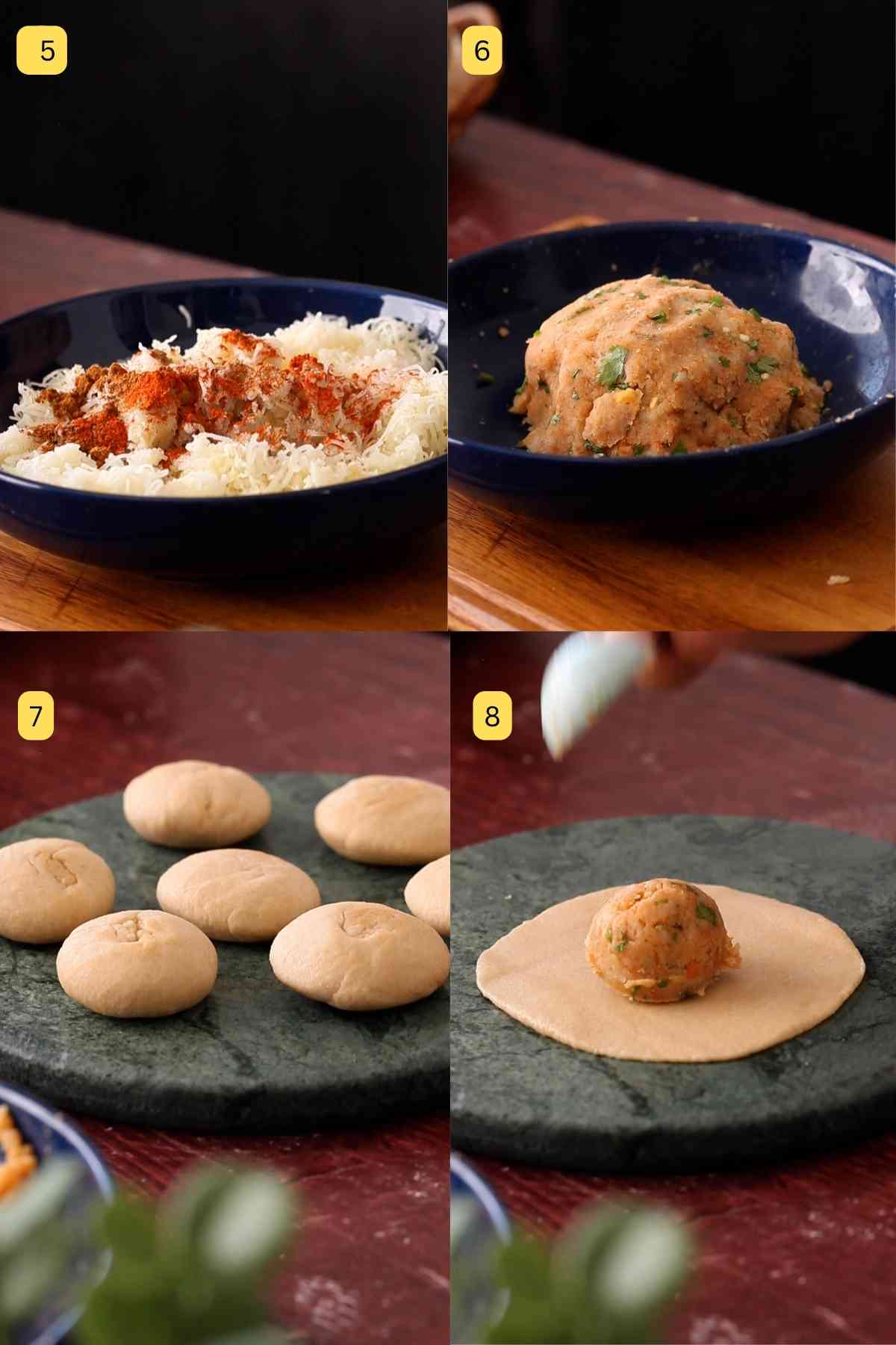 Make mashed potato filling for kachoris.