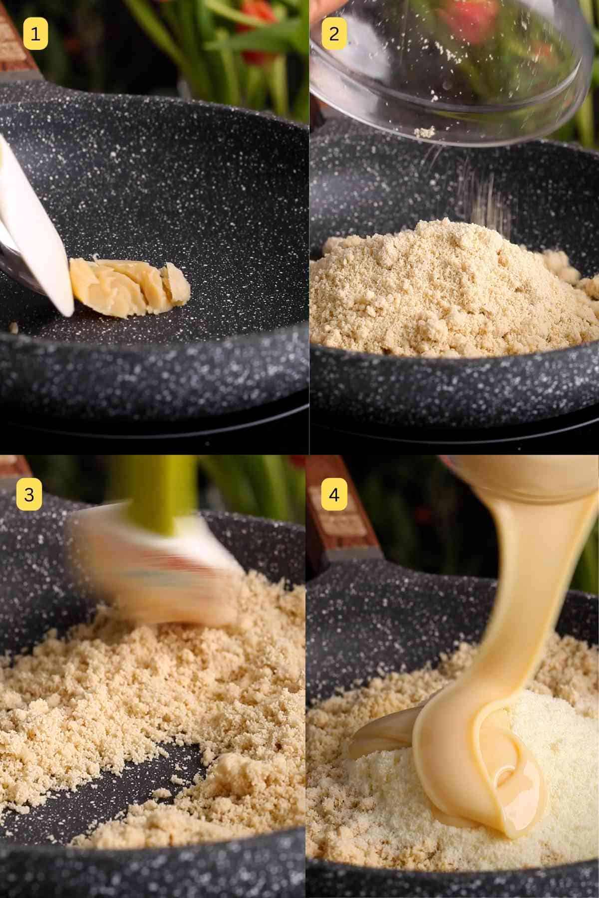 Mixing the cashew truffle dough.