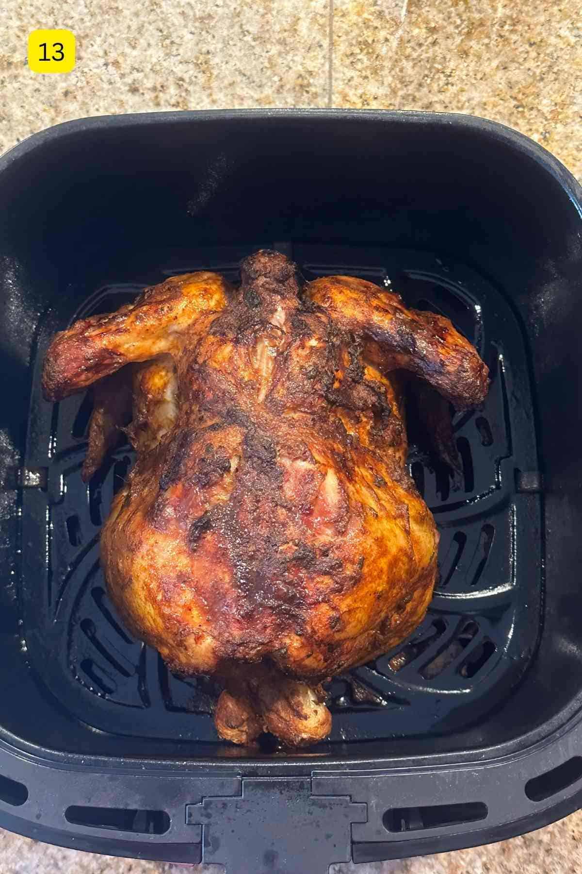 Air fried chicken on one side.