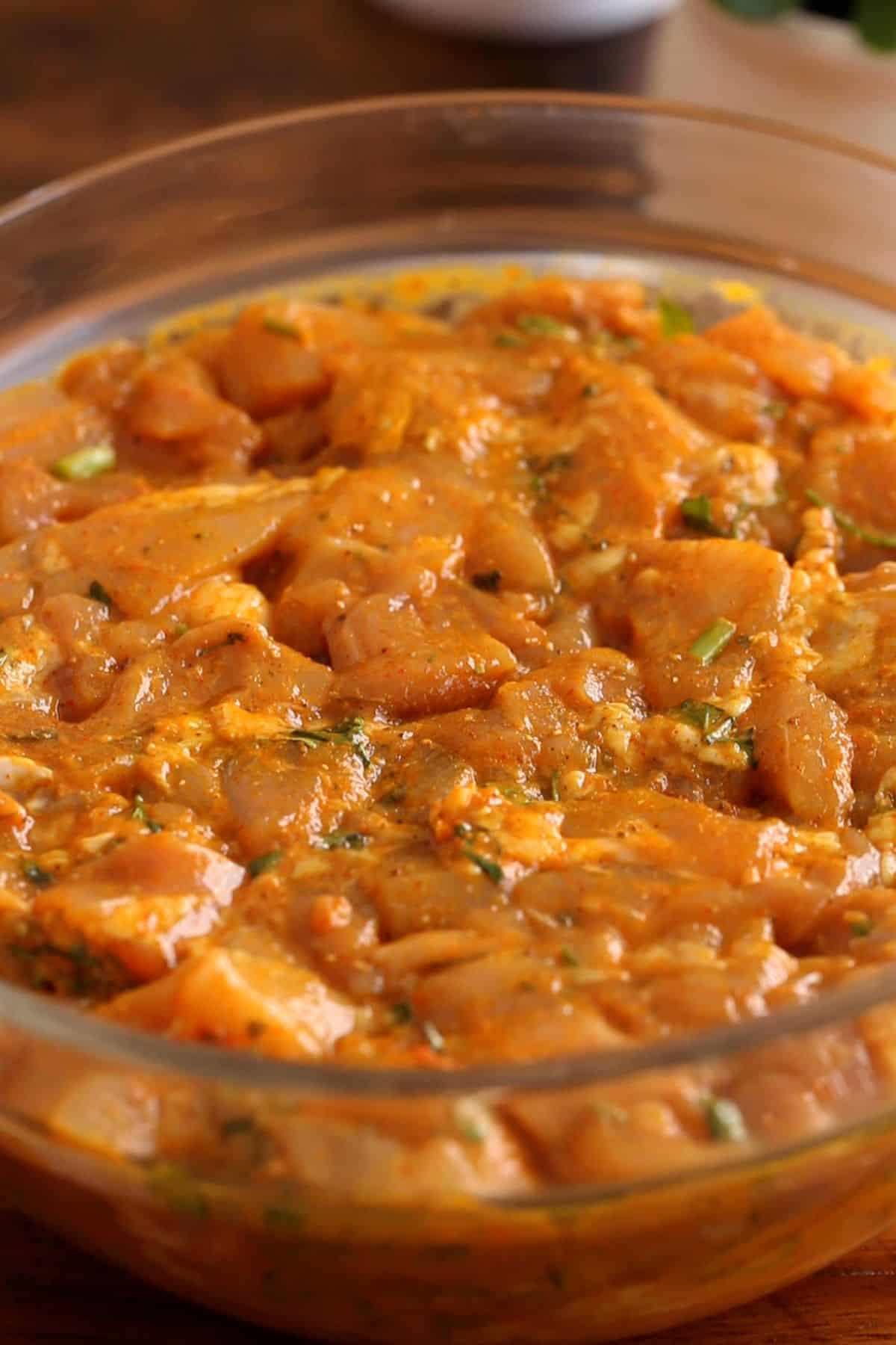 Chicken ready to marinate. 