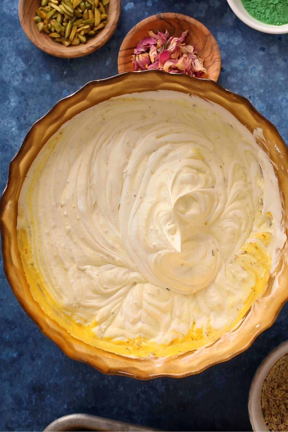 Thandai Masala mascarpone cream is ready.