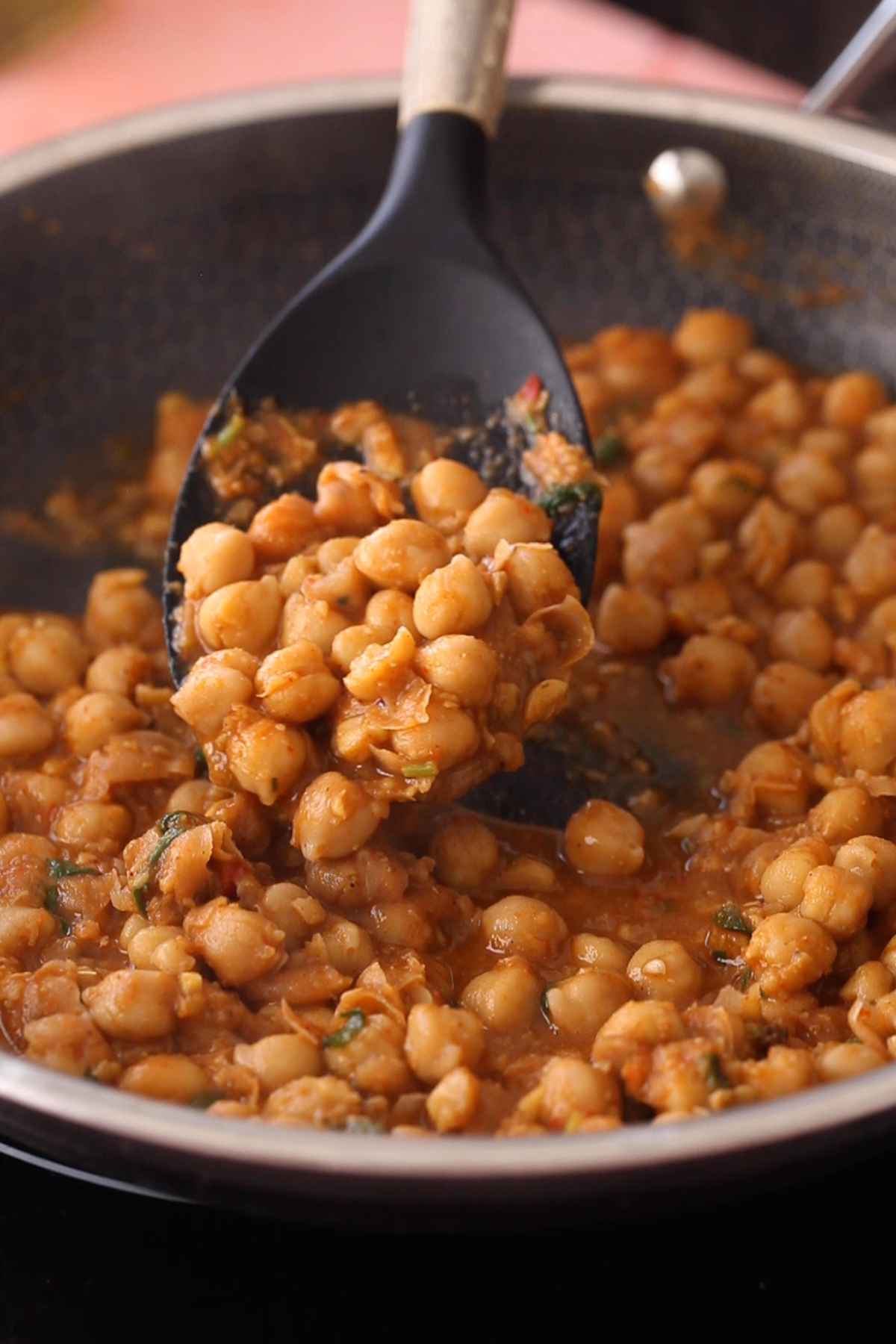 Chana masala is rerady for chaat.