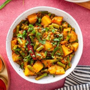 Indian Green Beans Aloo Featured Image.