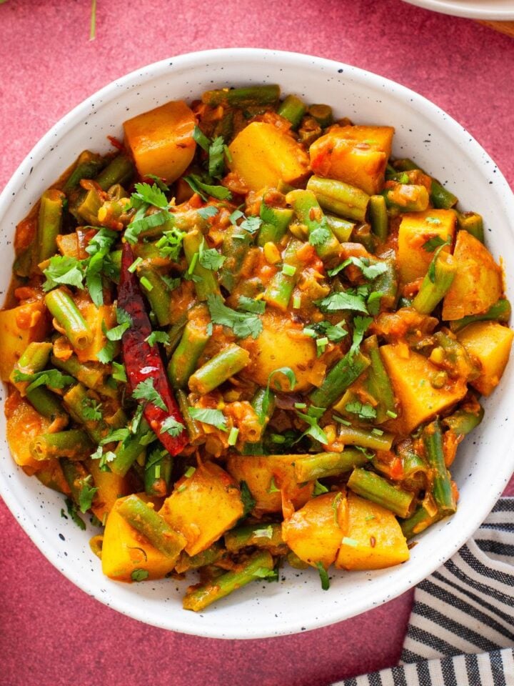 Indian Green Beans Aloo Featured Image.