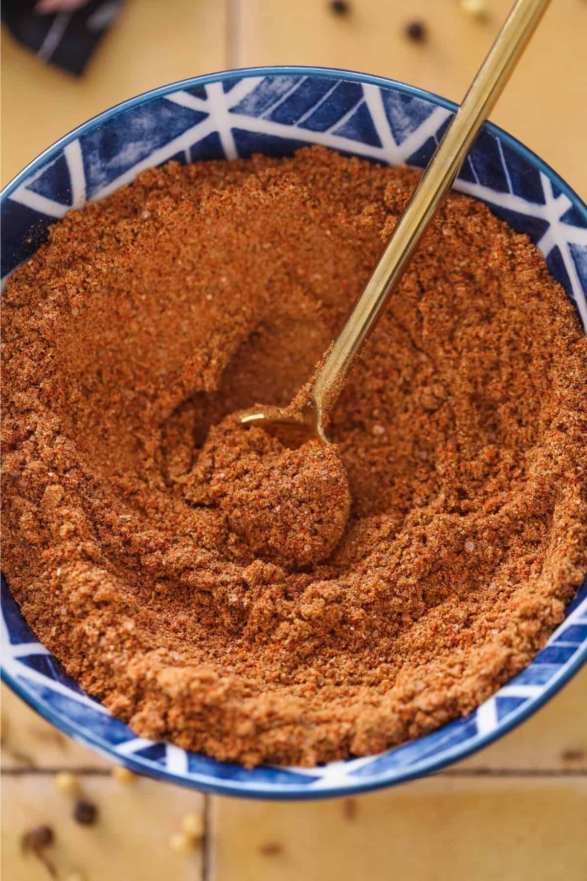 Closeup view of chaat masala. 