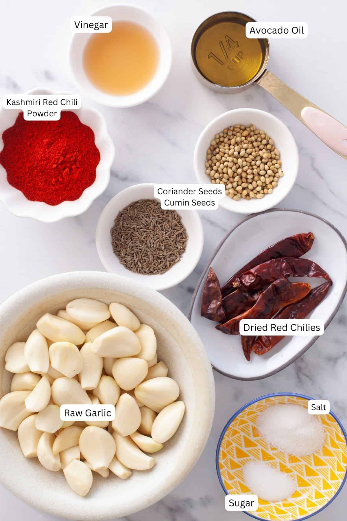 Ingredients for garlic chutney