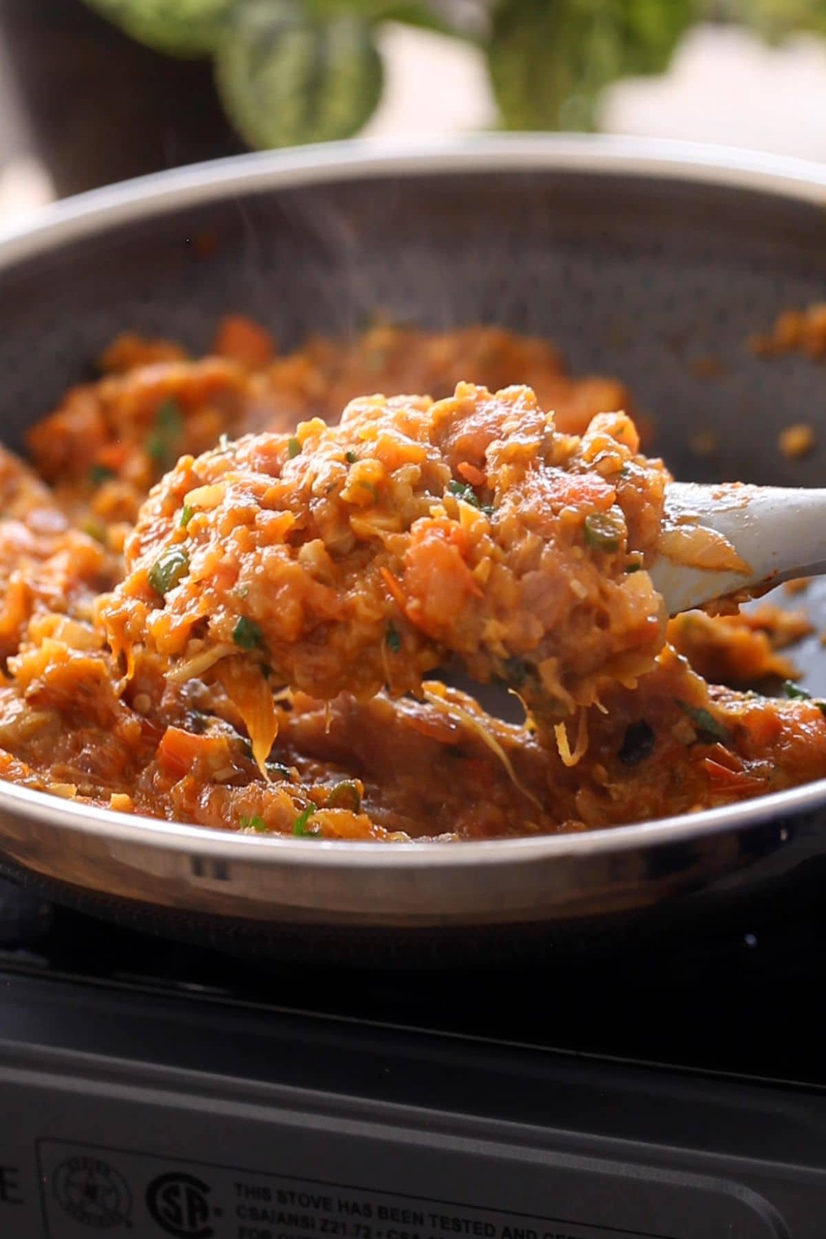 Hot baingan bharta is ready to serve.