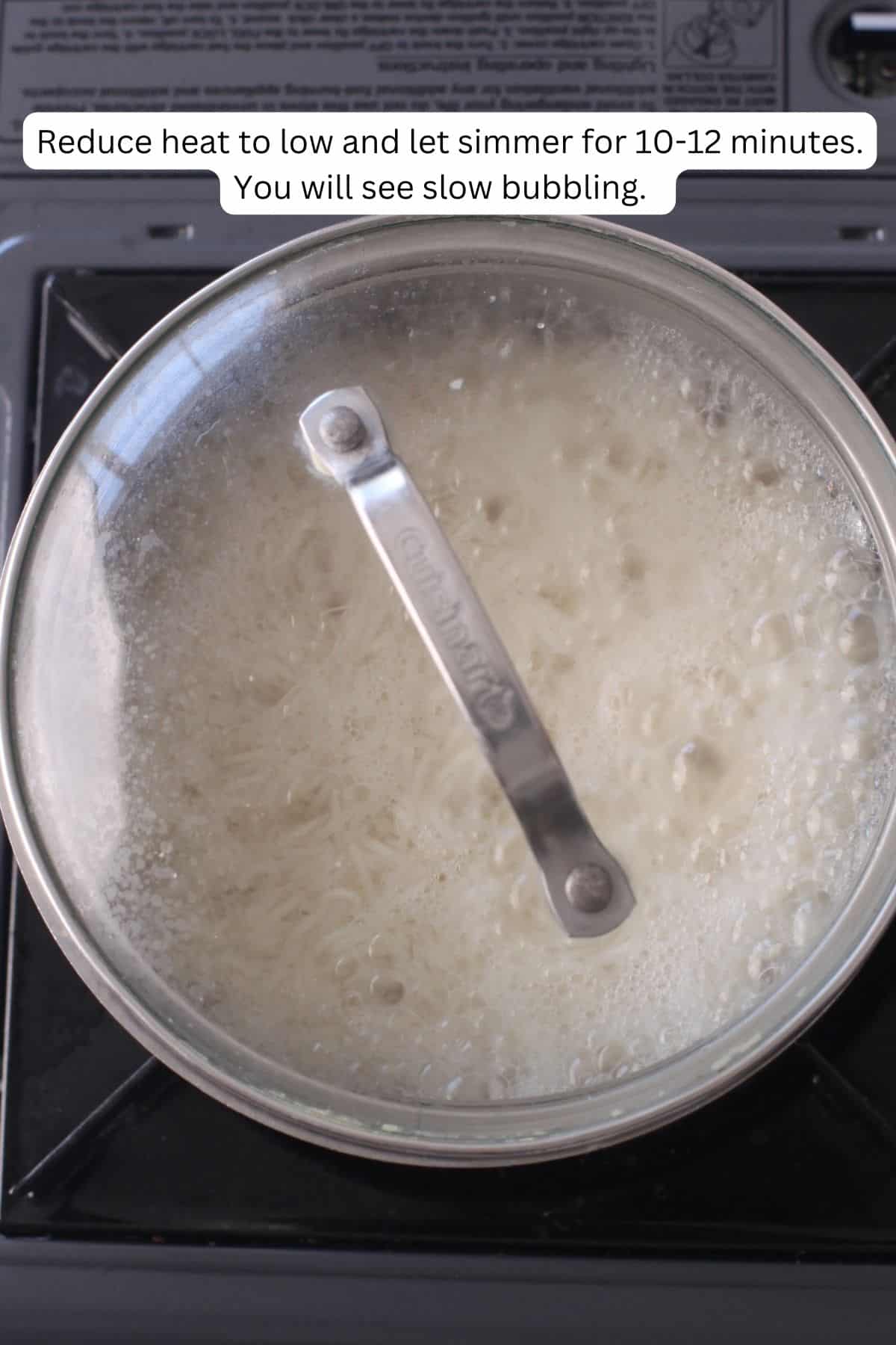Slow simmering rice.