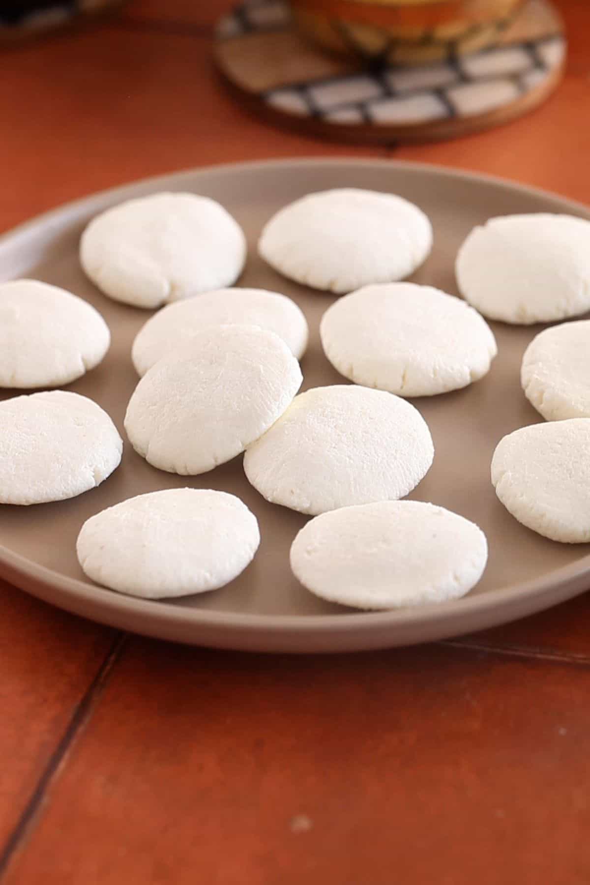 Rasmalai balls made with chenna.