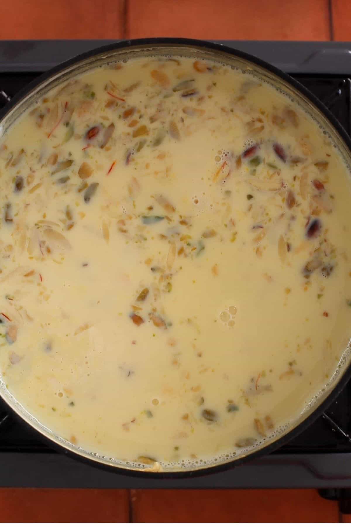 Rasmalai sweet milk is ready.