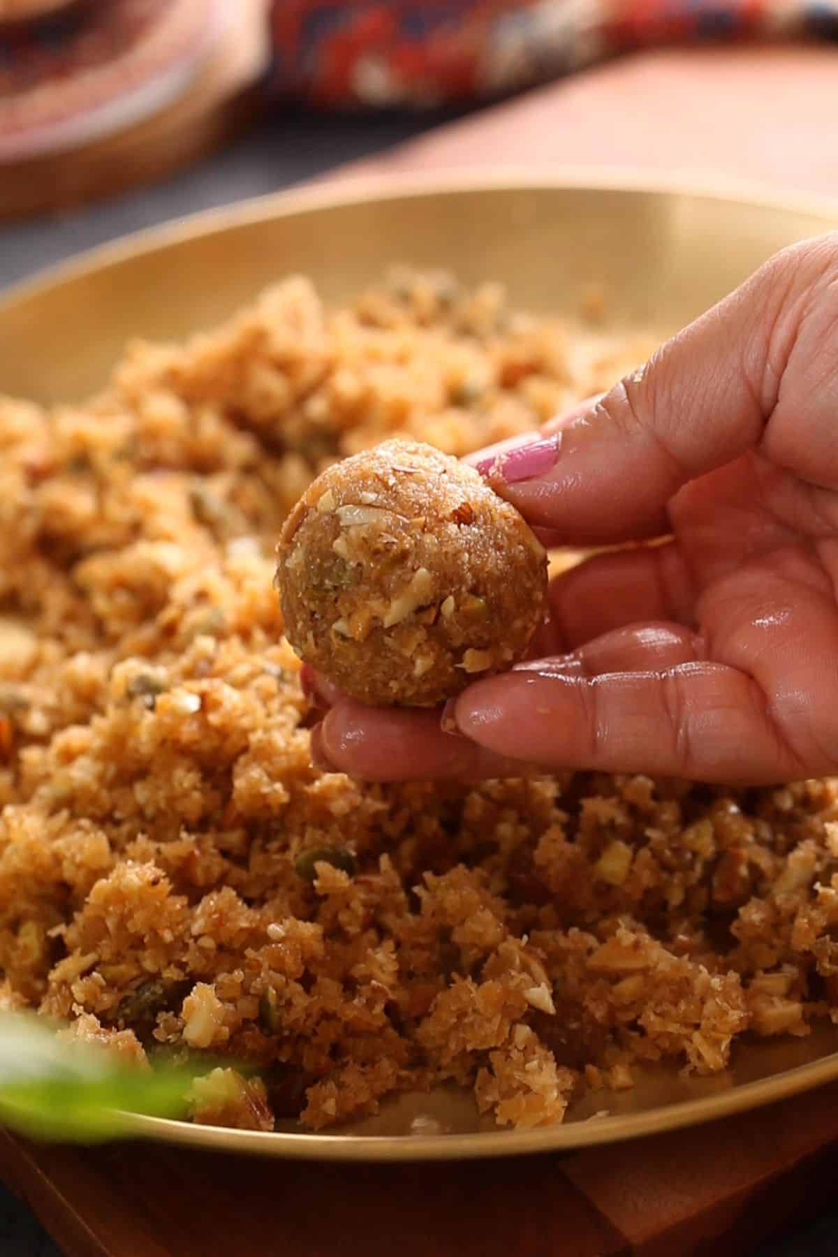 Coconut Ladoo is ready.