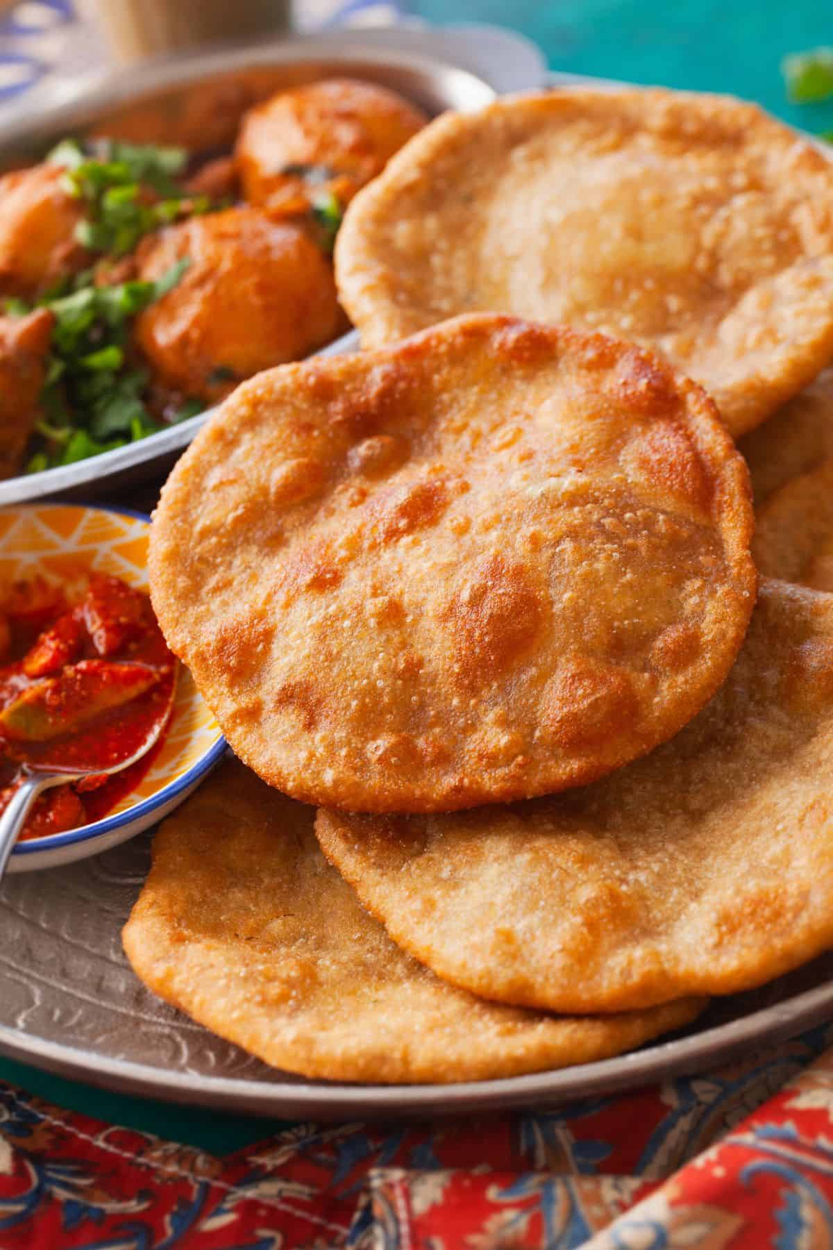 Close up image of dal kachori.
